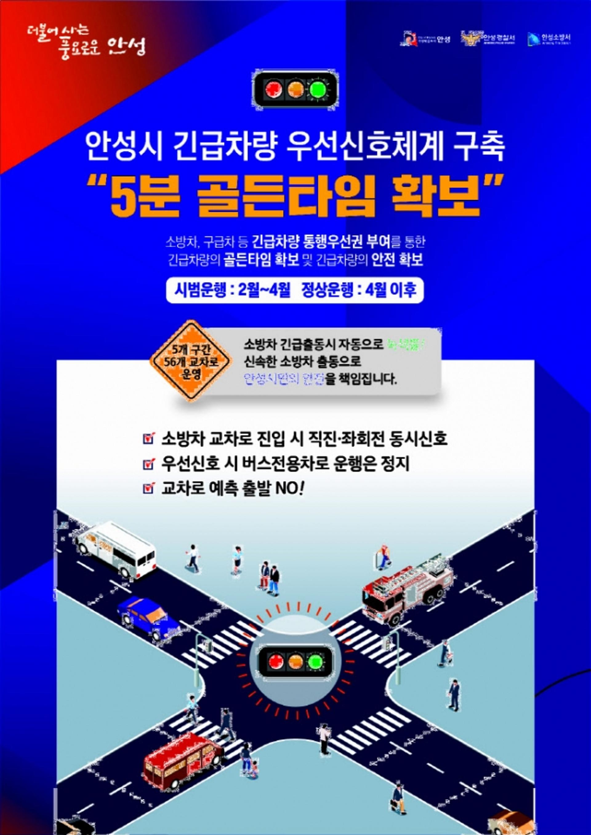 안성시, '긴급차량 우선신호 시스템' 구축