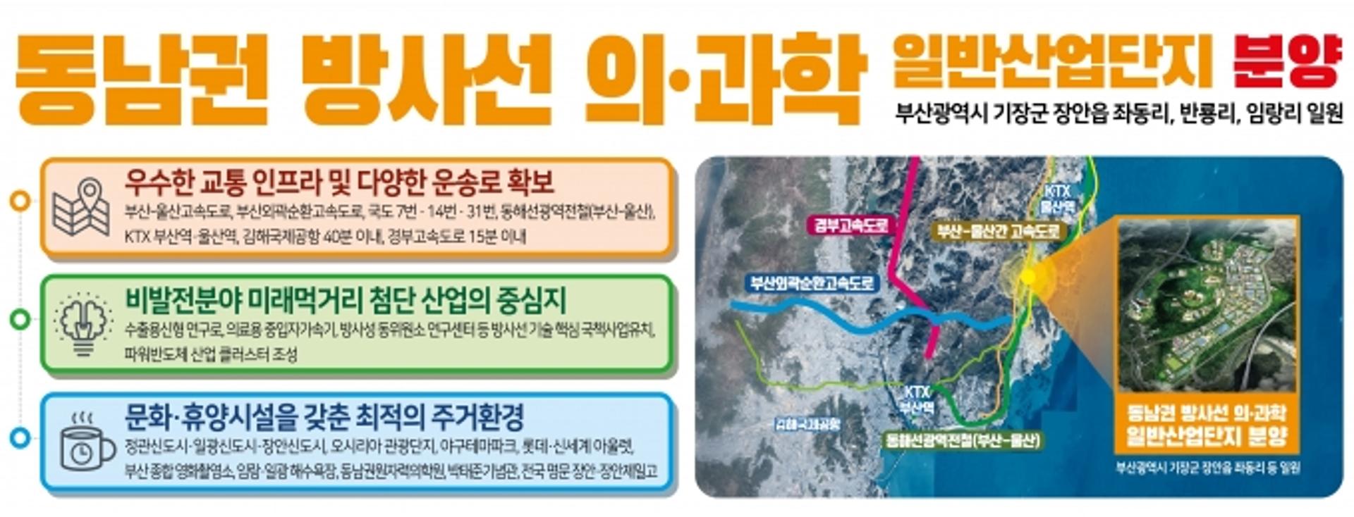 기장군, 동남권 방사선 의·과학산단 1단계 시설용지 분양