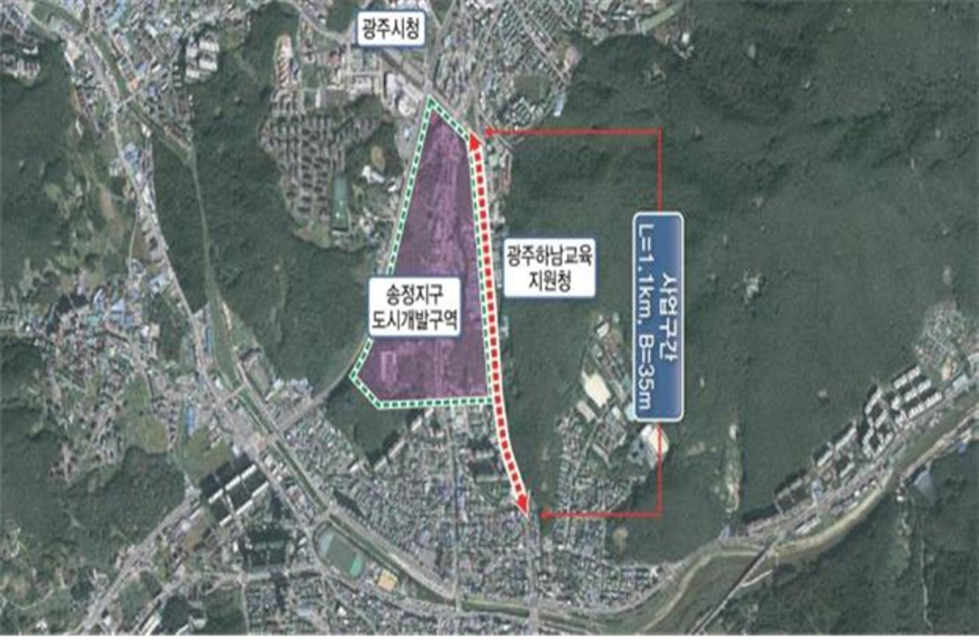 광주시, 대로 1-1호선 '송정동 우회도로 확장공사' 착공