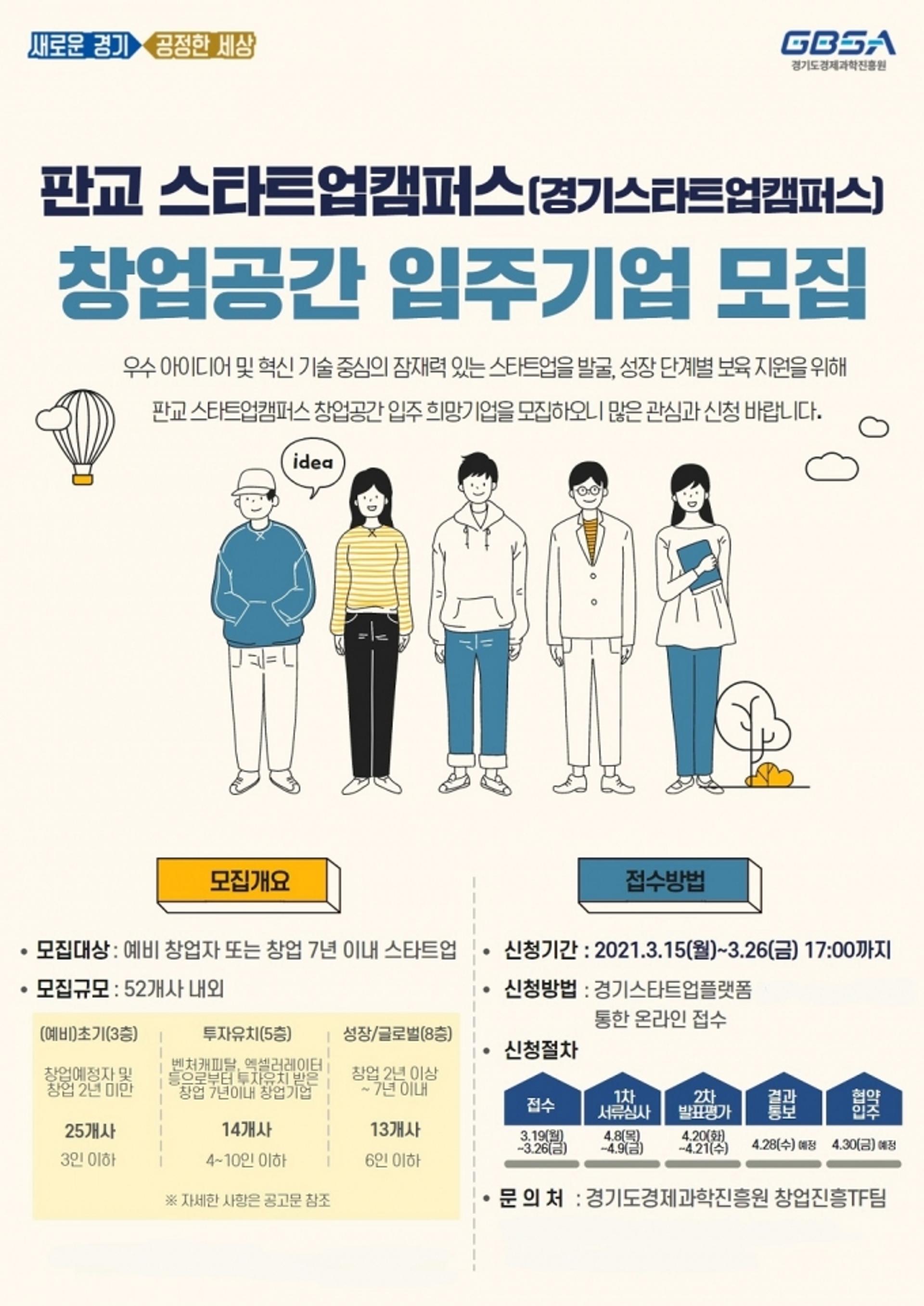경기도, 판교 스타트업캠퍼스 입주기업 52개사 15일부터 모집
