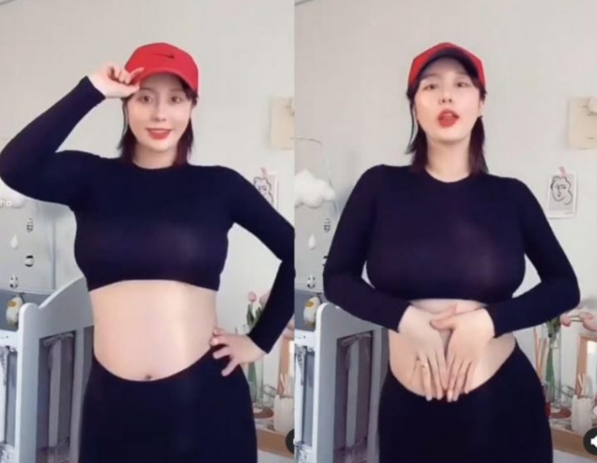 "아가와 함께"… '임신 8개월' 나비, '롤린' 댄스로 태교를?