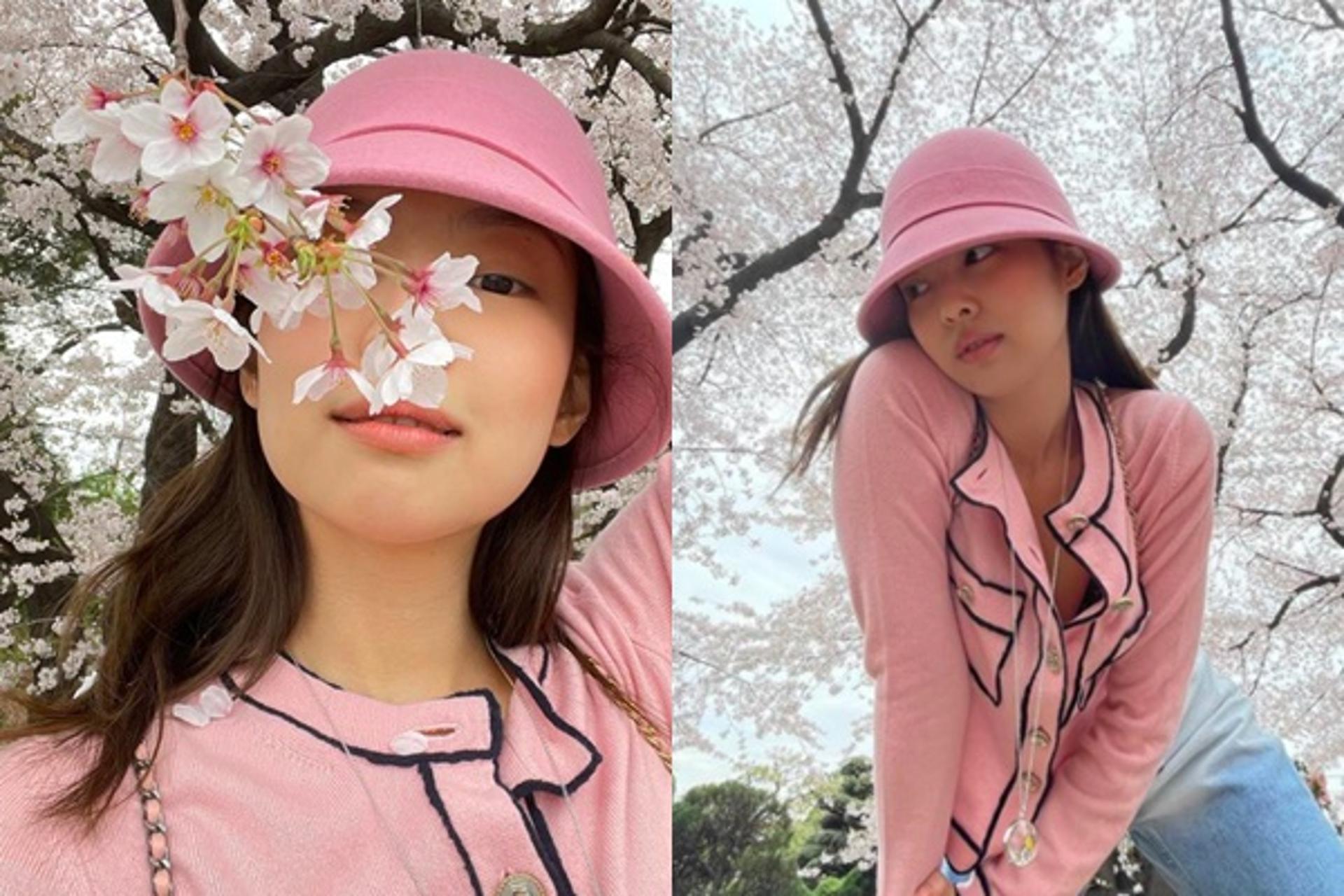 "카디건만 500만원"… 블랙핑크 제니, 벚꽃보다 더 예뻐