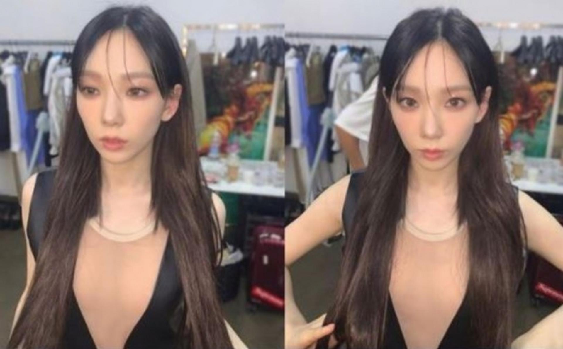 "누드인줄"… 태연, 착시 원피스 '놀랐어'