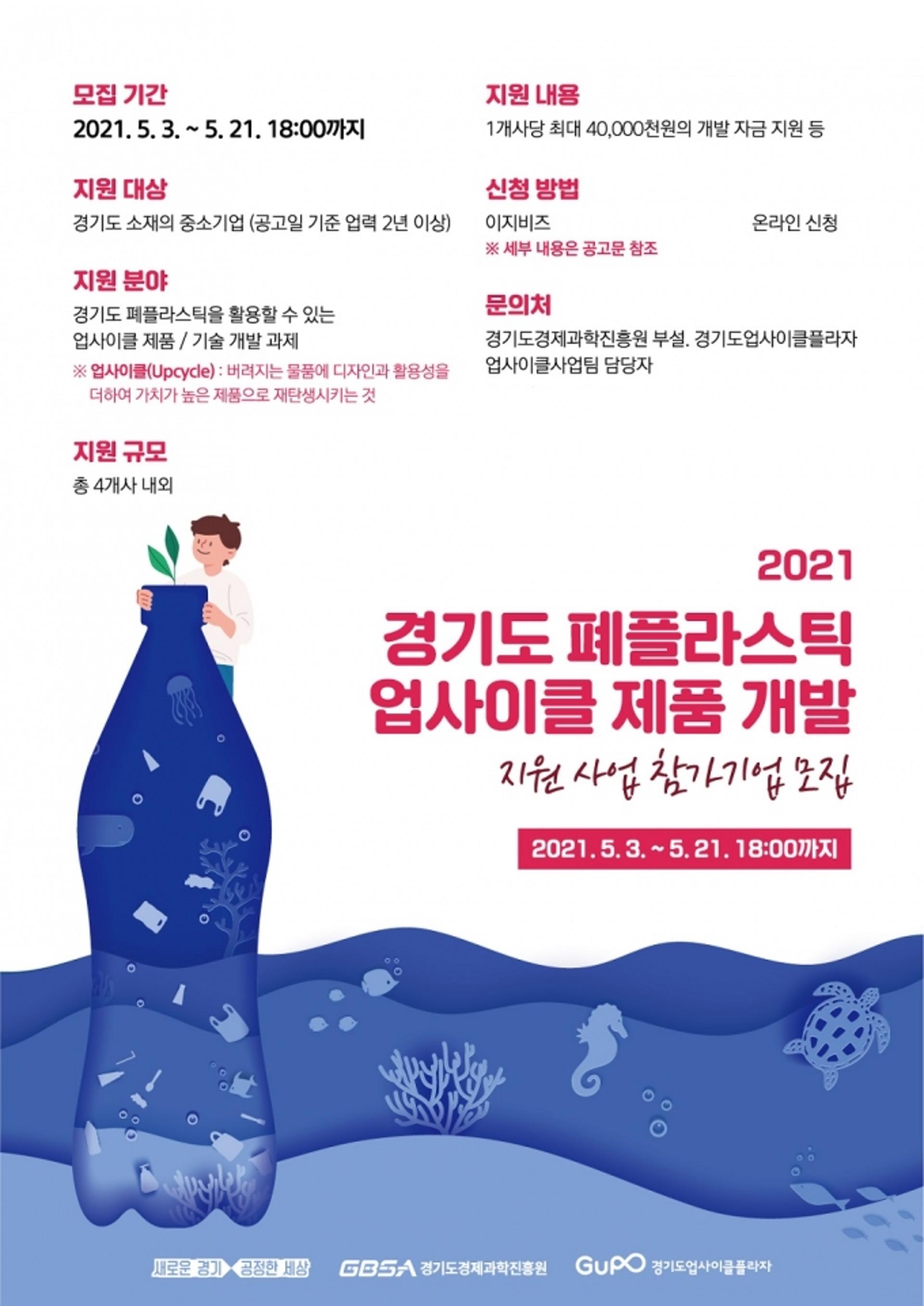 경기도업사이클플라자, 폐플라스틱 업사이클 제품·기술 개발 지원 나서