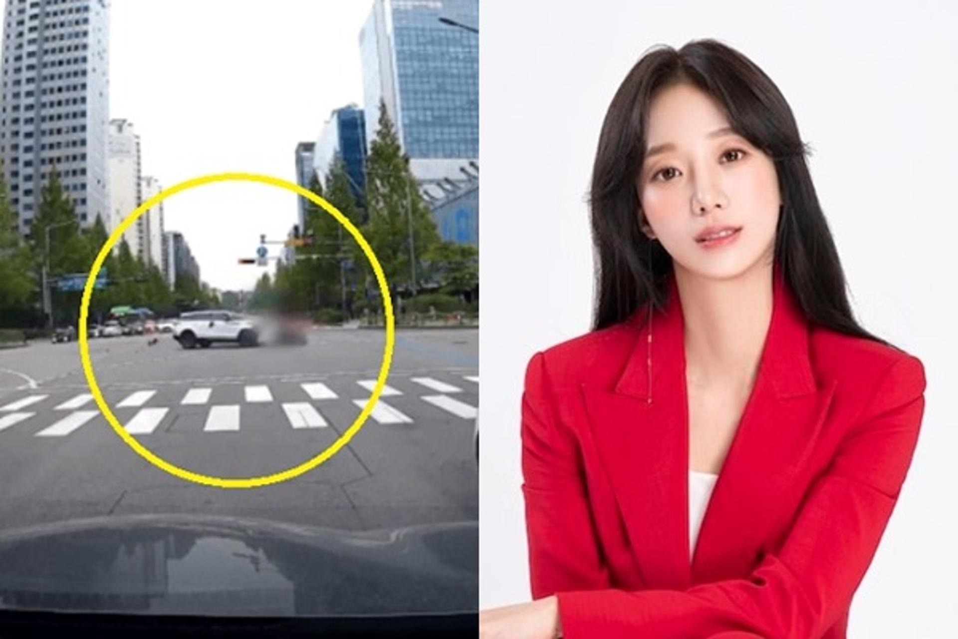 "반대편 가로등 박고"… 박신영 사고 당시 블랙박스 영상 '충격'