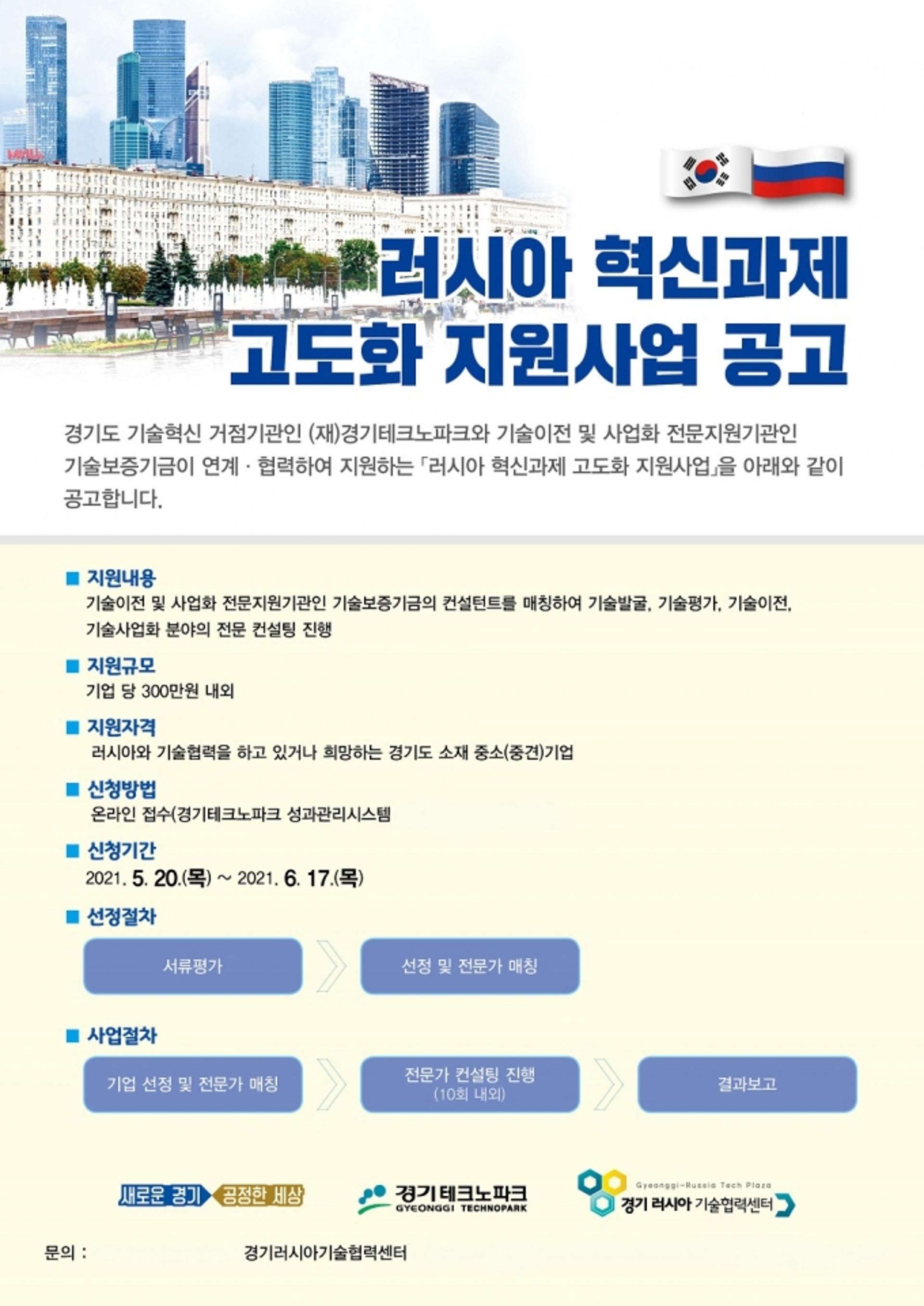 경기도, '러시아 혁신과제 고도화 지원사업' 참여기업에 기술이전 컨설팅