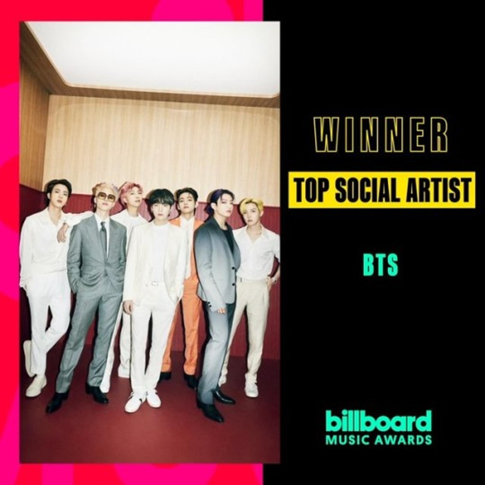 방탄소년단 '2021 BBMA' 사전 시상 3관왕…제이홉 "아미 감사해"