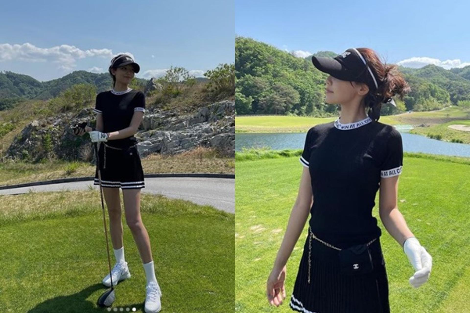 기럭지 실화임?… '정경호♥' 수영, 샤넬백 귀요미