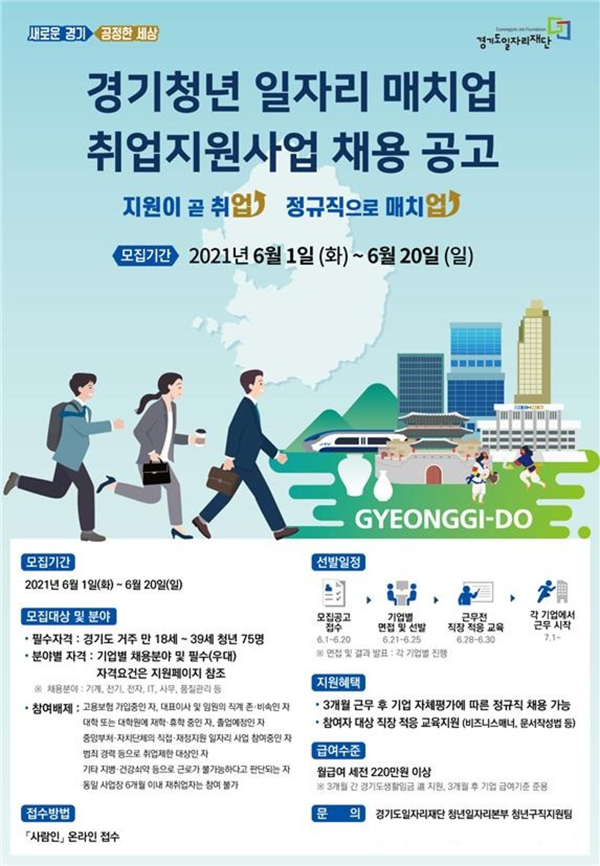 경기도, 올해 6월부터 '경기청년 일자리 매치업 취업지원사업' 추진