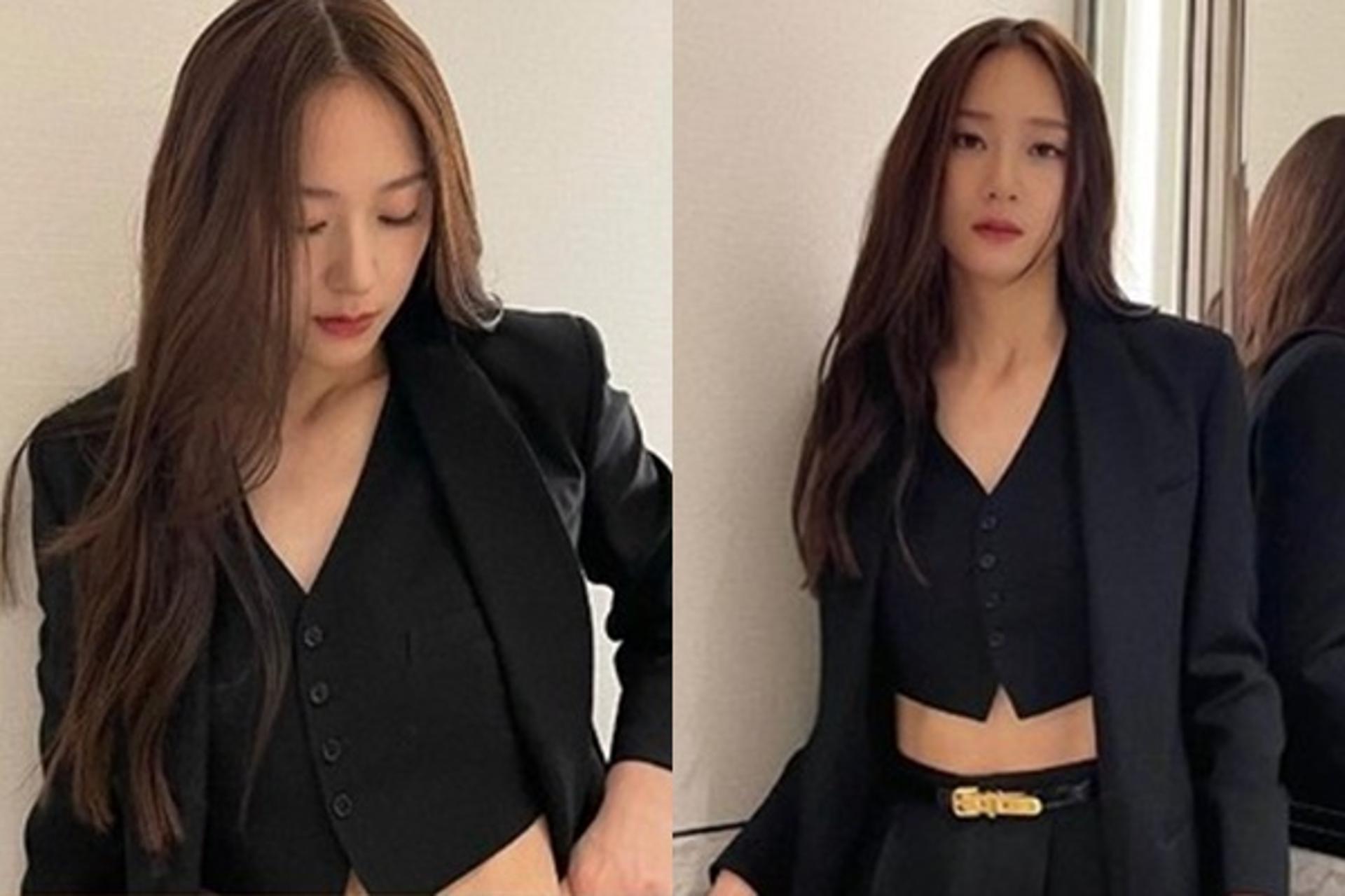 "허리가 몇 인치?"… 정수정, 복근 좀 봐