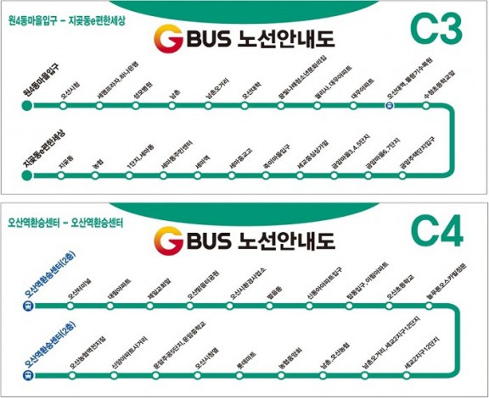 오산시, 도시형 교통모델 C3·C4 노선 1일부터 운영
