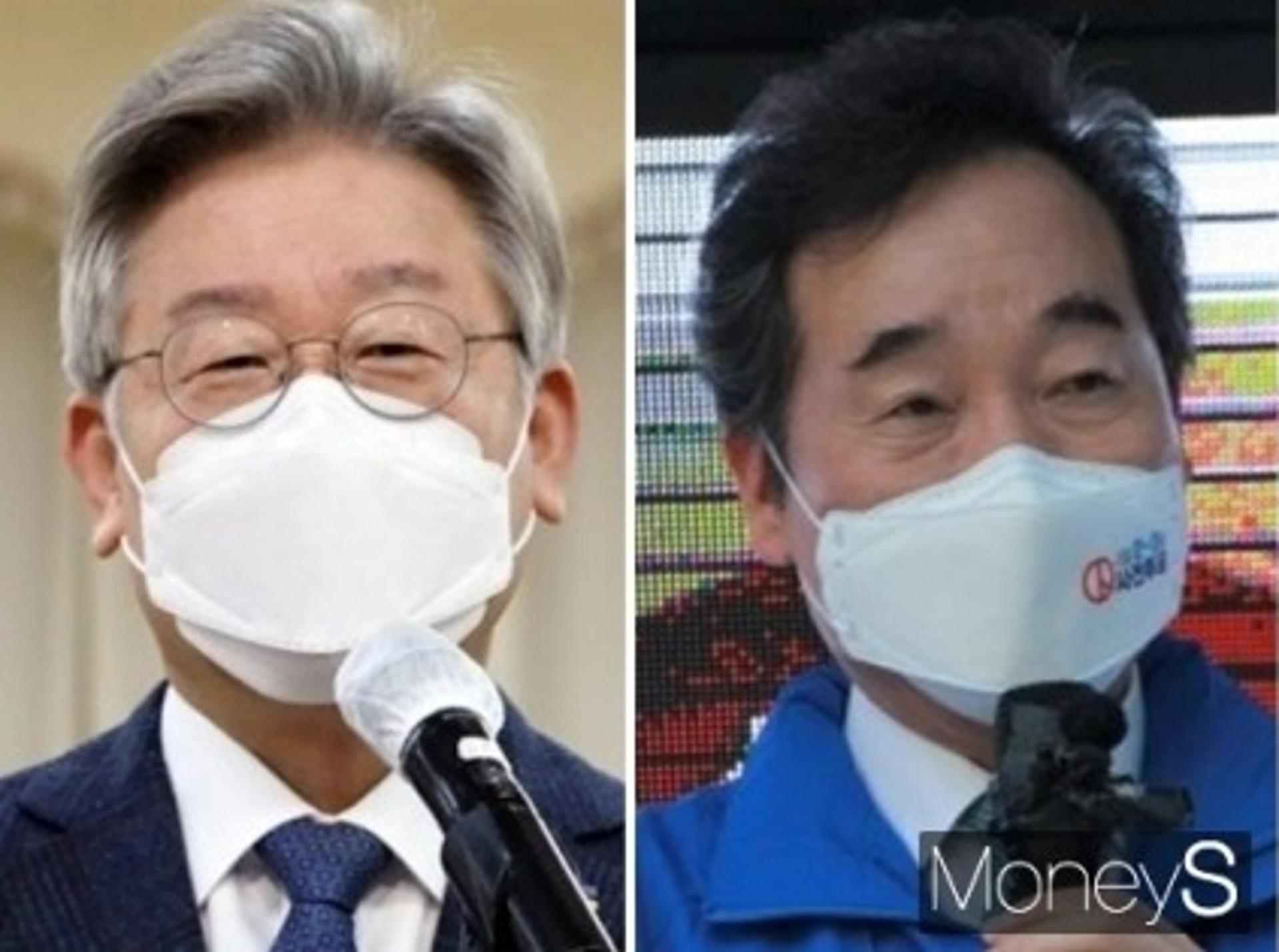 "가급적 후보만" vs "가족도 얼굴"…이재명·이낙연, 이슈·정책마다 '기선 잡기' 팽팽