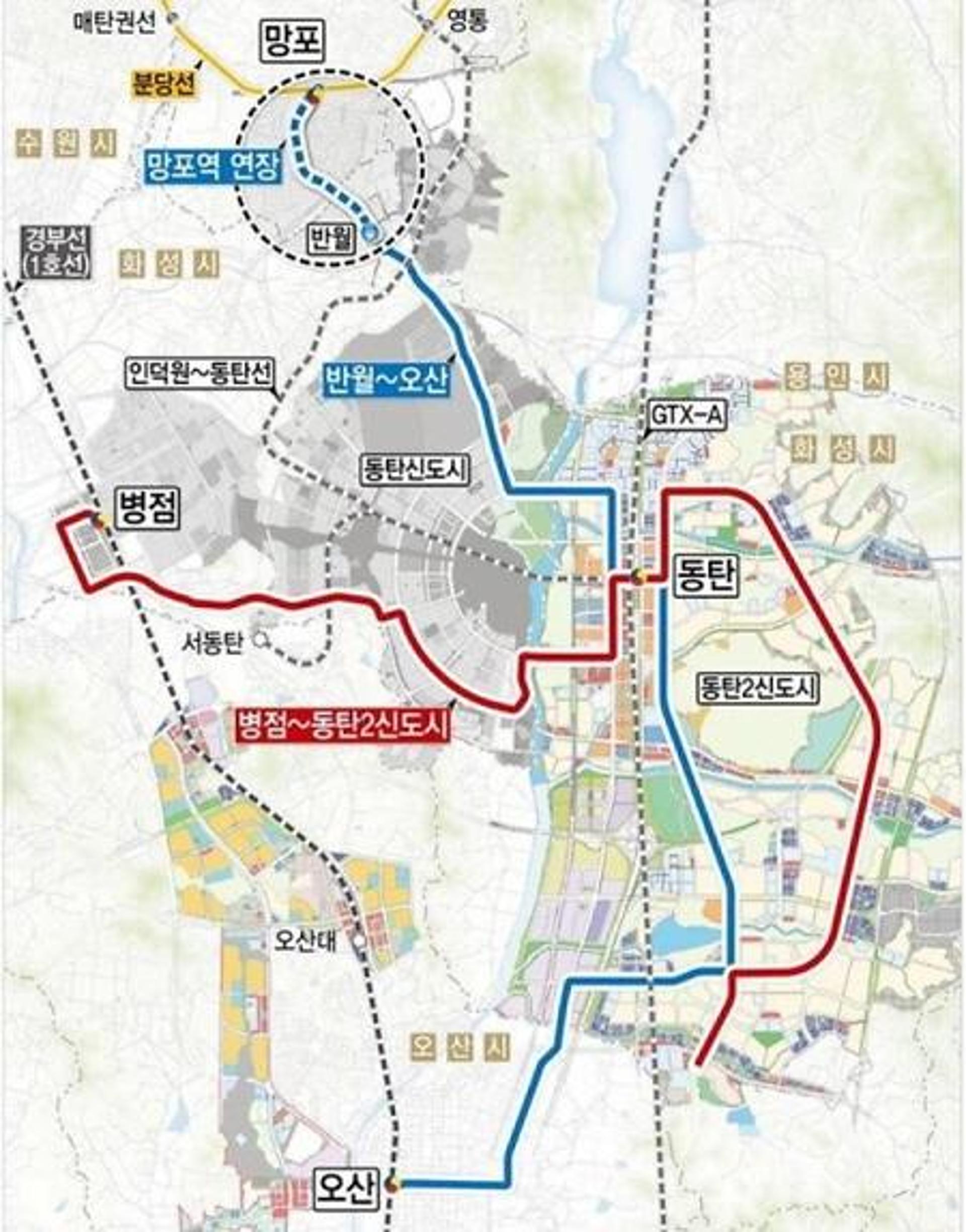 화성시 동탄트램, 망포역까지 연장 기본계획 승인 초읽기