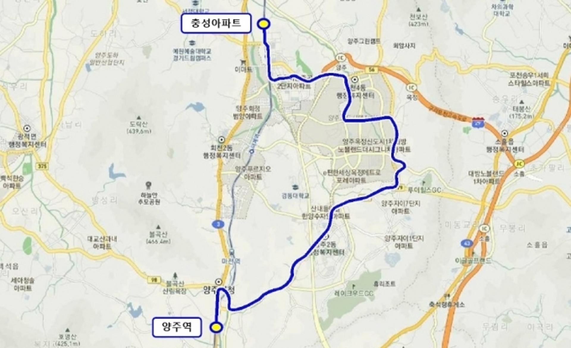 양주시, 시내버스 ‘87번’ 노선 신설… 8월2일부터 운행