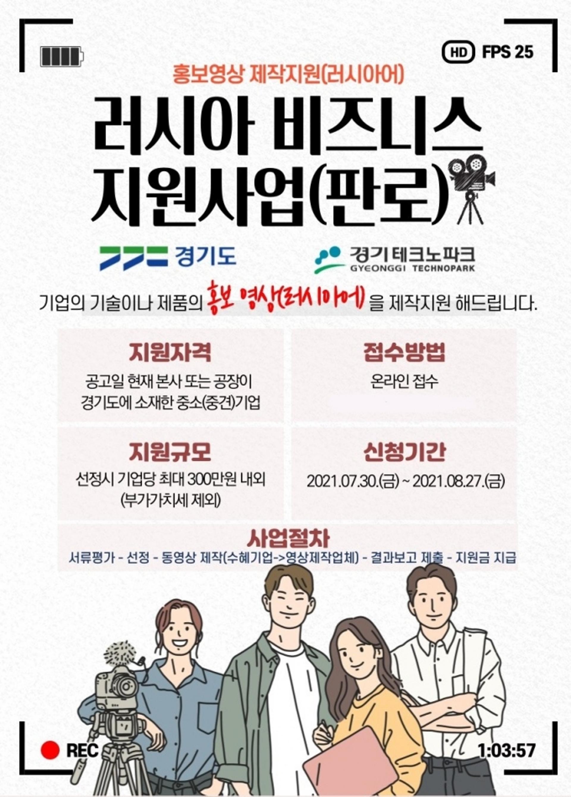 경기도, 러시아 시장 진출 원하는 도내 기업에 홍보동영상 제작 지원