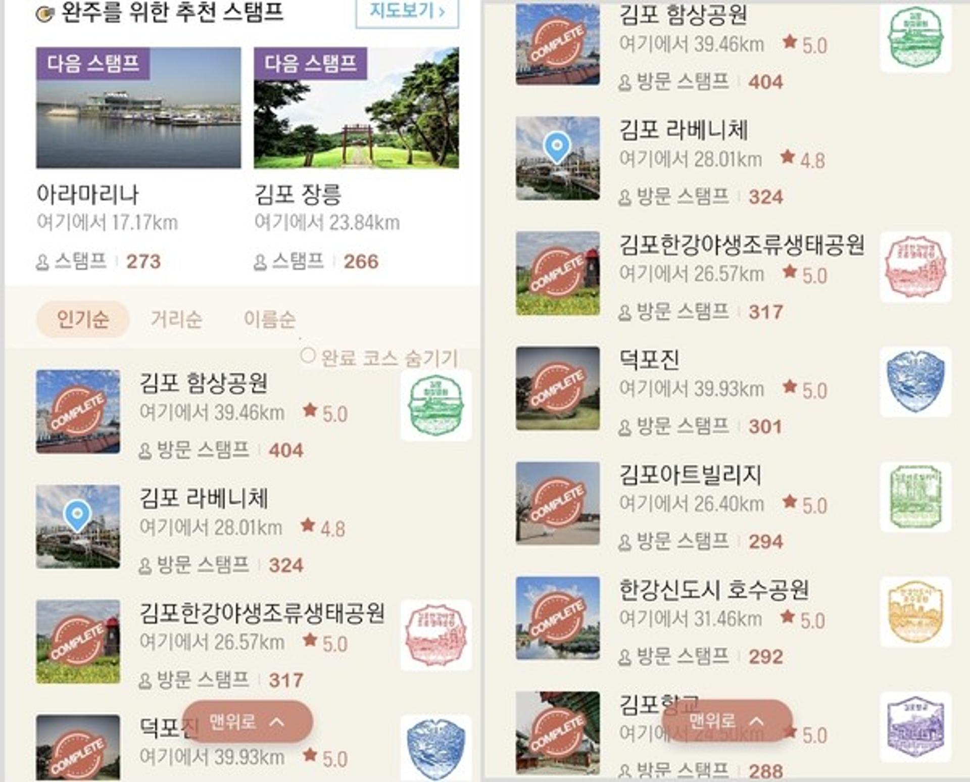 '김포 방방곡곡 모바일 스탬프투어'출시 2개월만에 1300명 돌파 '인기'