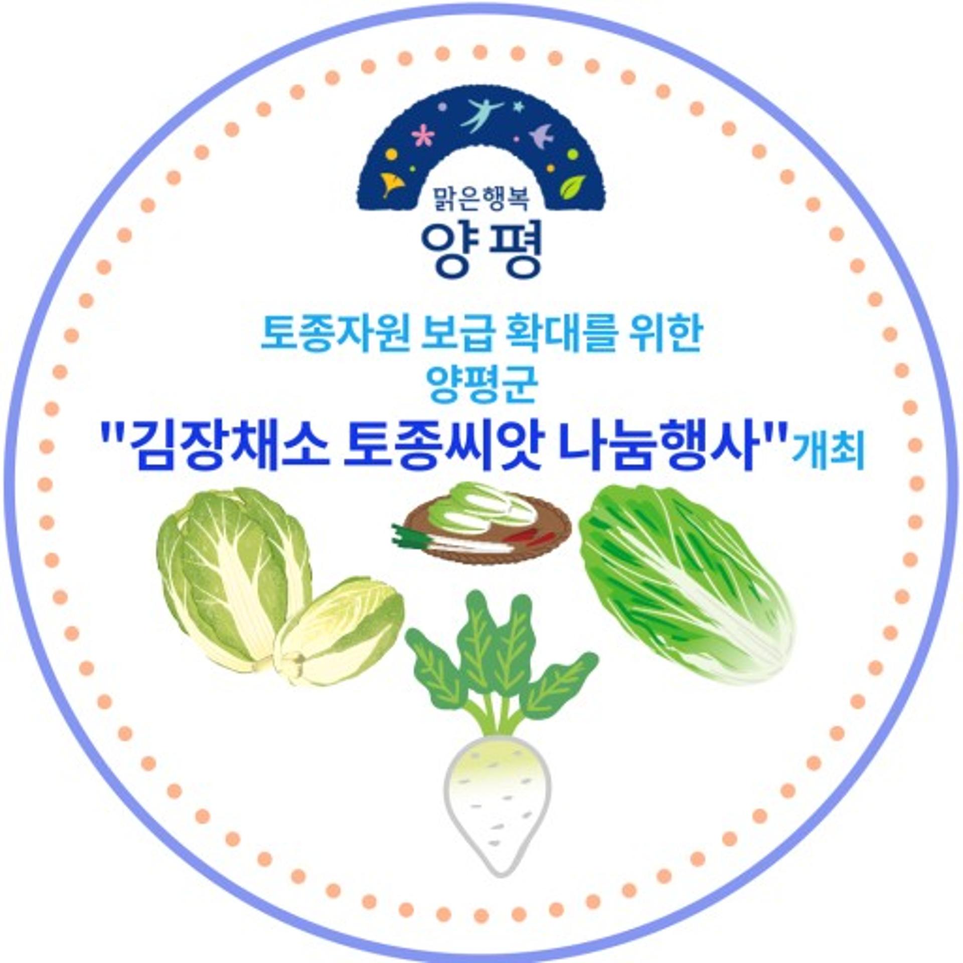 "토종자원 보급 확대"… 양평군, '김장채소 토종씨앗 나눔행사' 개최