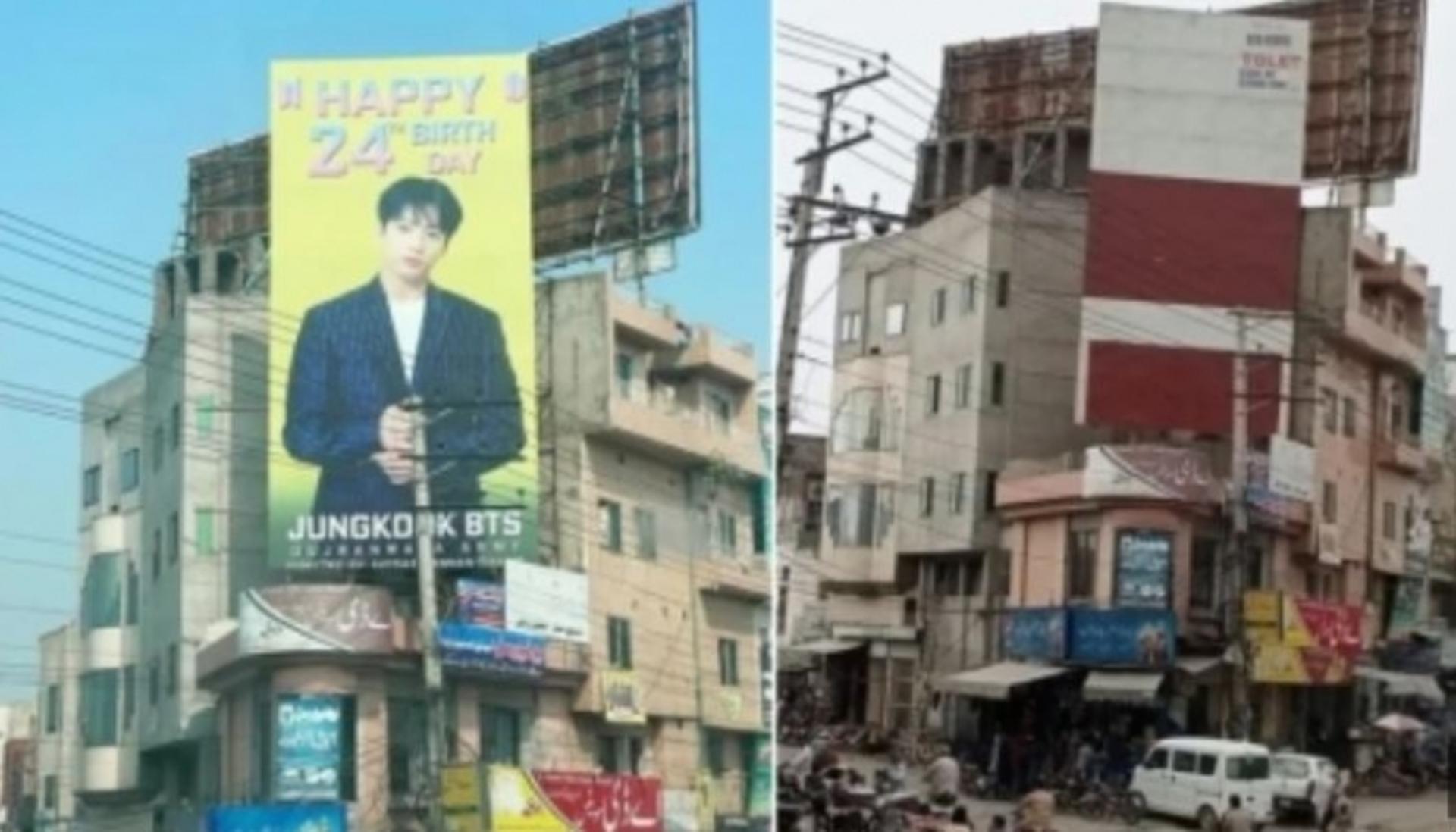 "BTS 정국이 동성애 조장"… '생축' 현수막 철거한 파키스탄 정치인 [영상]