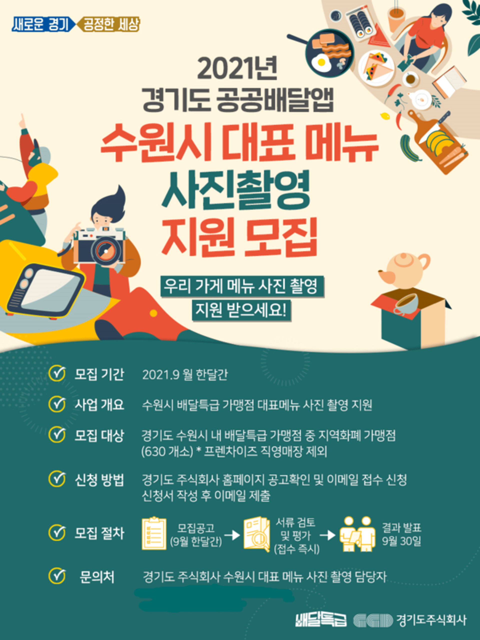 수원 배달특급 "대표메뉴 사진 직접 찍어드려요"…30일까지 모집