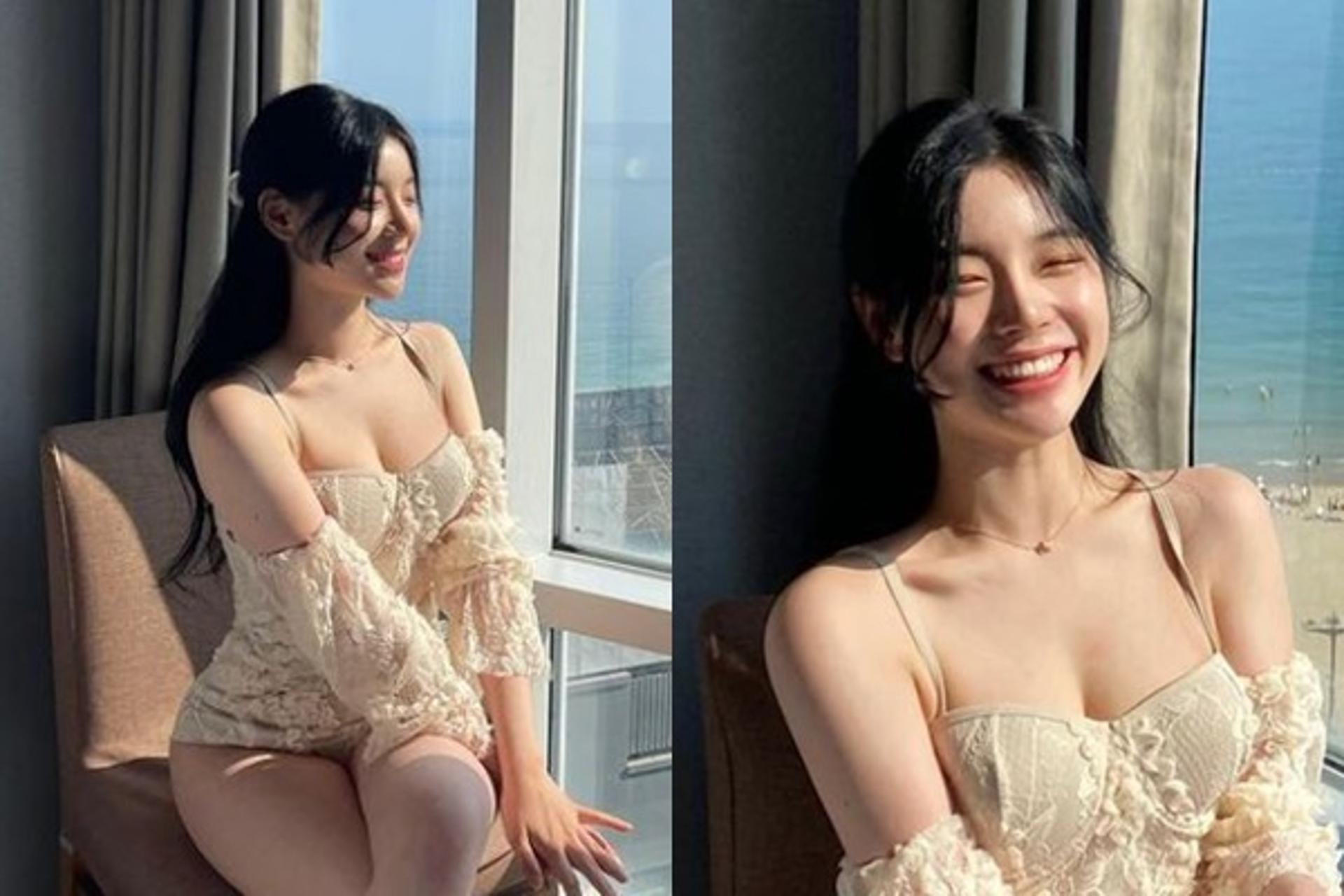 "햇살 아래 뽀얀 피부"… 한화 치어리더, 볼륨감 끝판왕