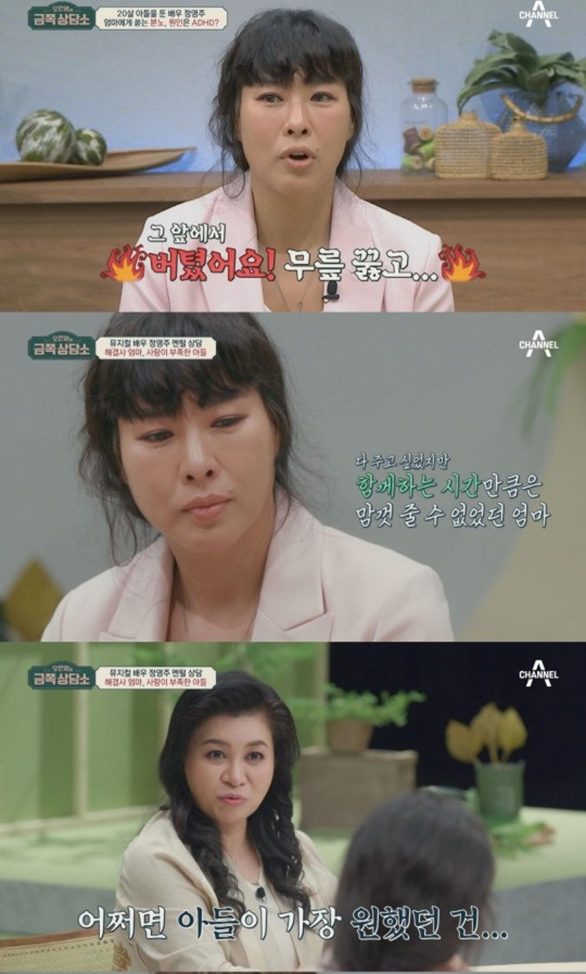 '8년 전 이혼' 정영주 "아들의 폭력적 성향으로 어려움"