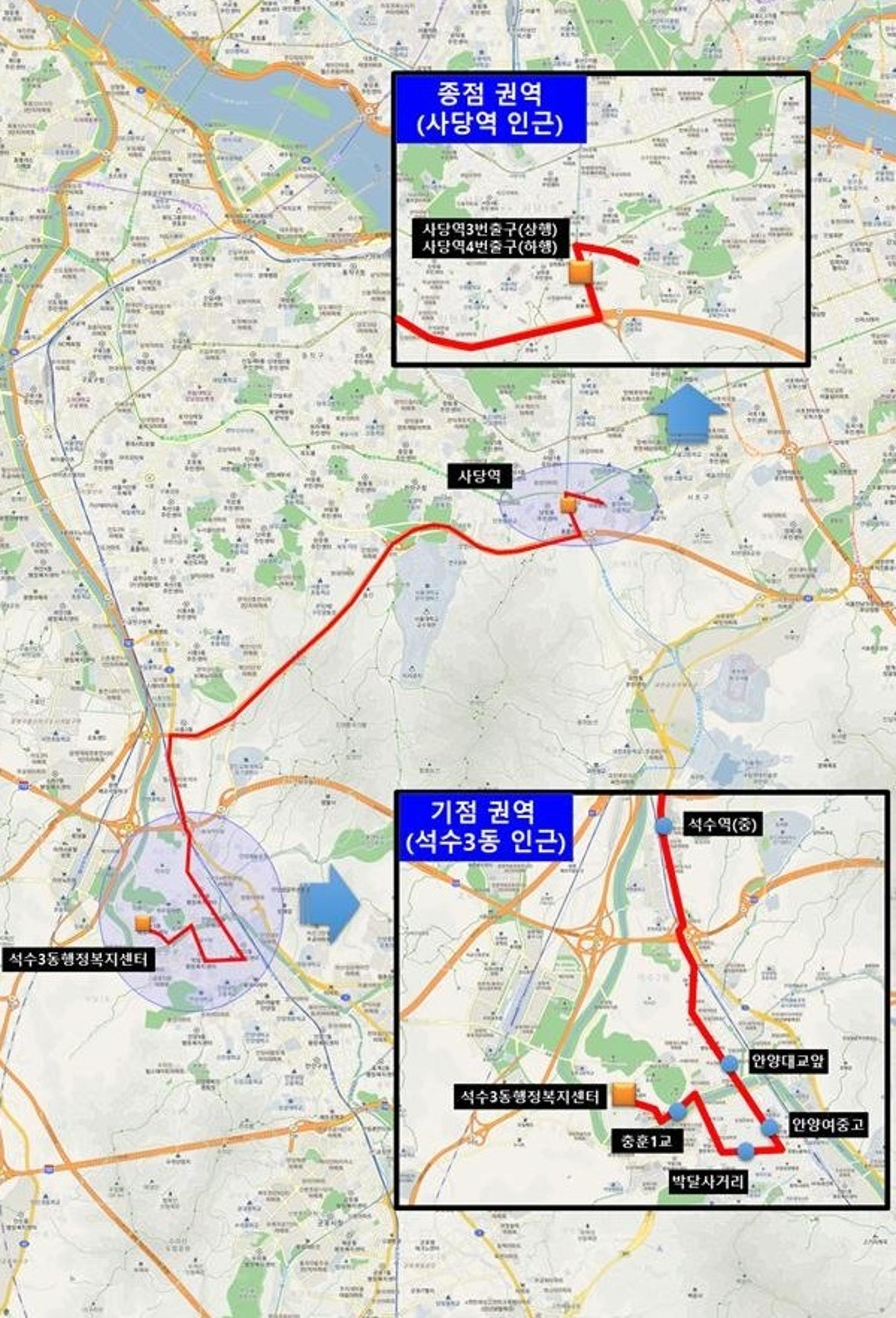 안양시, 박달·석수권~사당역 광역버스노선 신설 확정