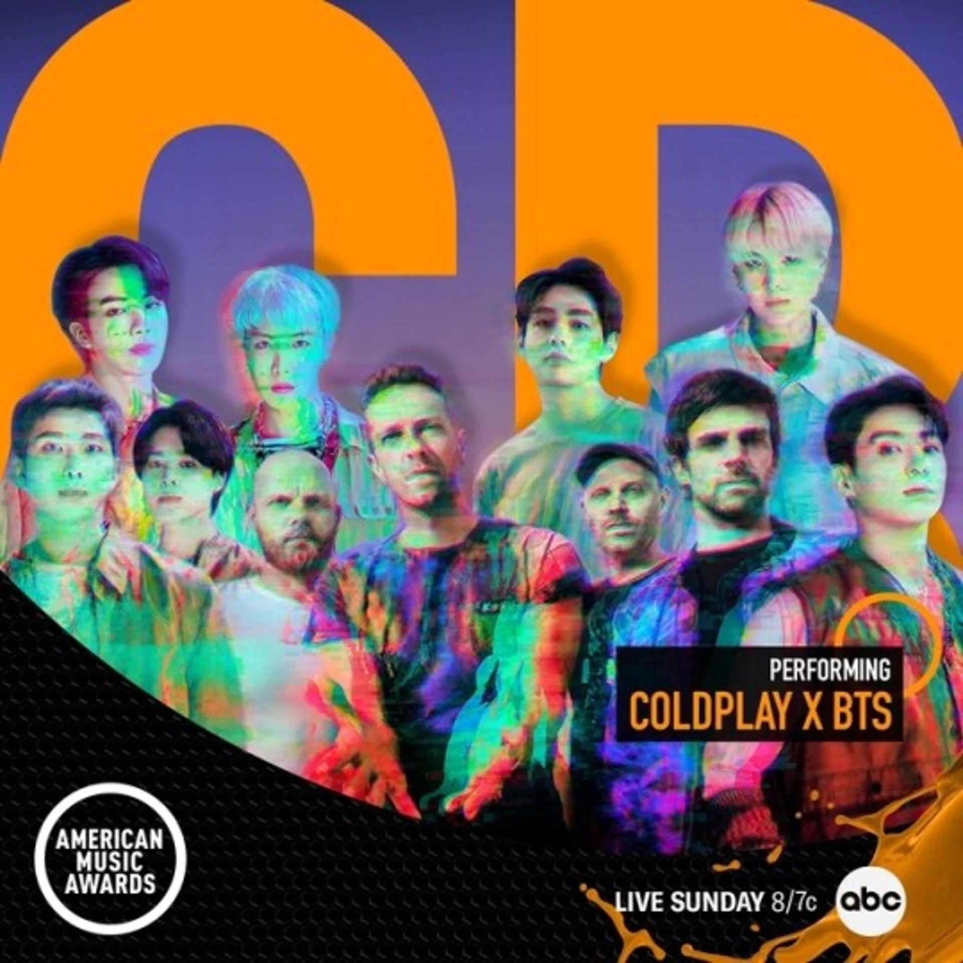 방탄소년단, 美 '2021 AMA'서 콜드플레이와 한 무대 선다