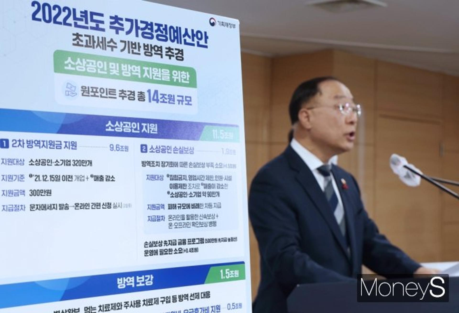 홍남기 "추경 14조원 푼다… 소상공인 320만명에 300만원 지원"(종합)