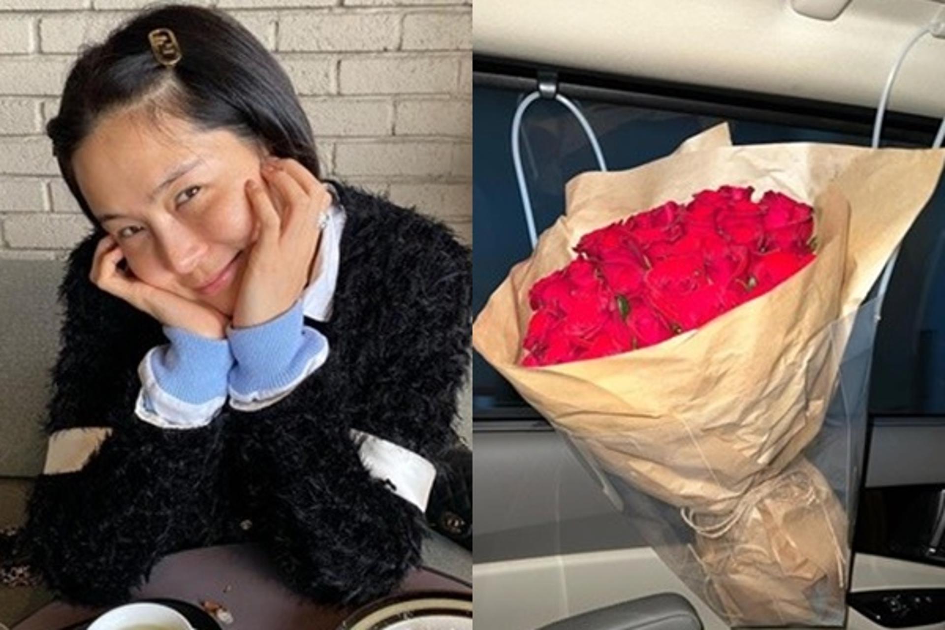 "장미꽃 선물, 로맨틱"…김나영, ♥마이큐 사랑 많이 받나봐?