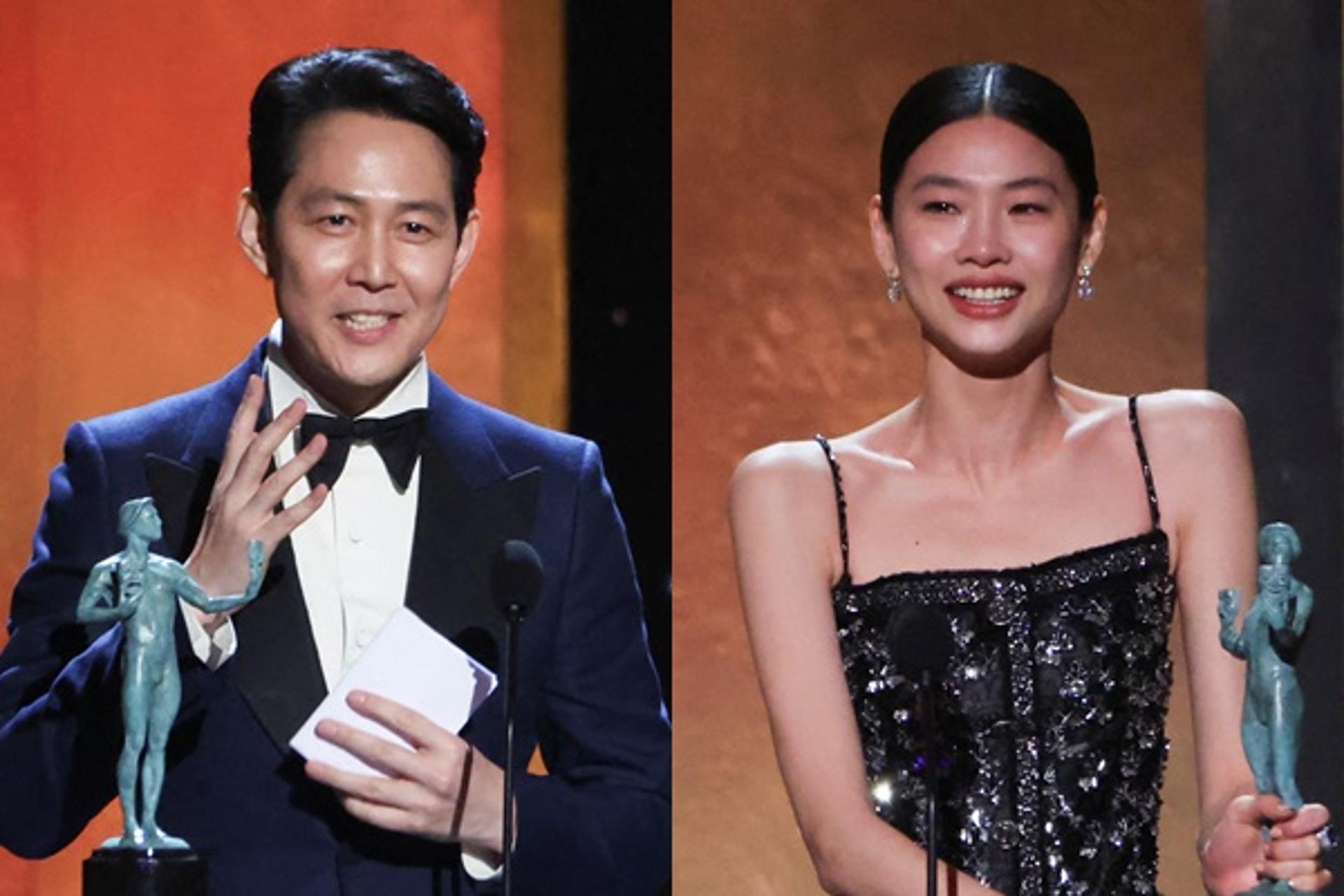 "세상에 美쳤다"… 이정재·정호연, SAG 남녀주연상 '올킬'