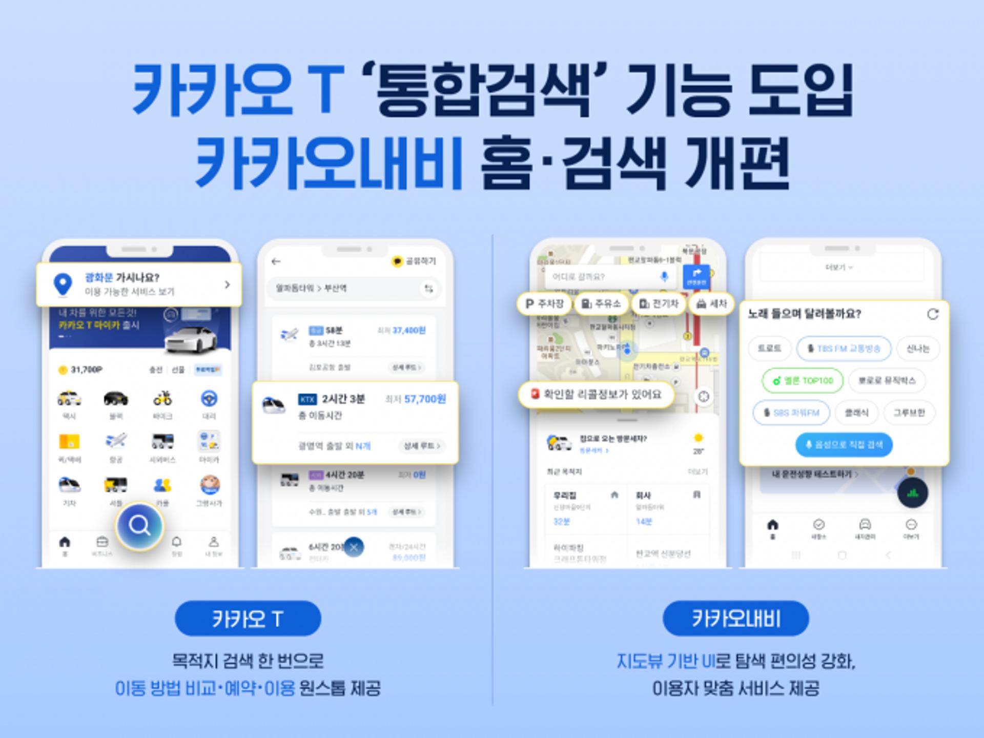 카카오모빌리티, T플랫폼 통합검색 기능 도입… 기술 고도화로 이동 경험 혁신
