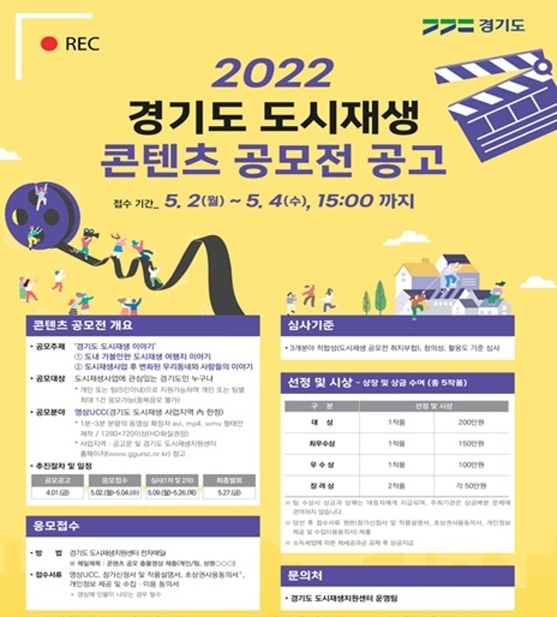 경기도 도시재생지원센터, '도시재생 콘텐츠' 공모