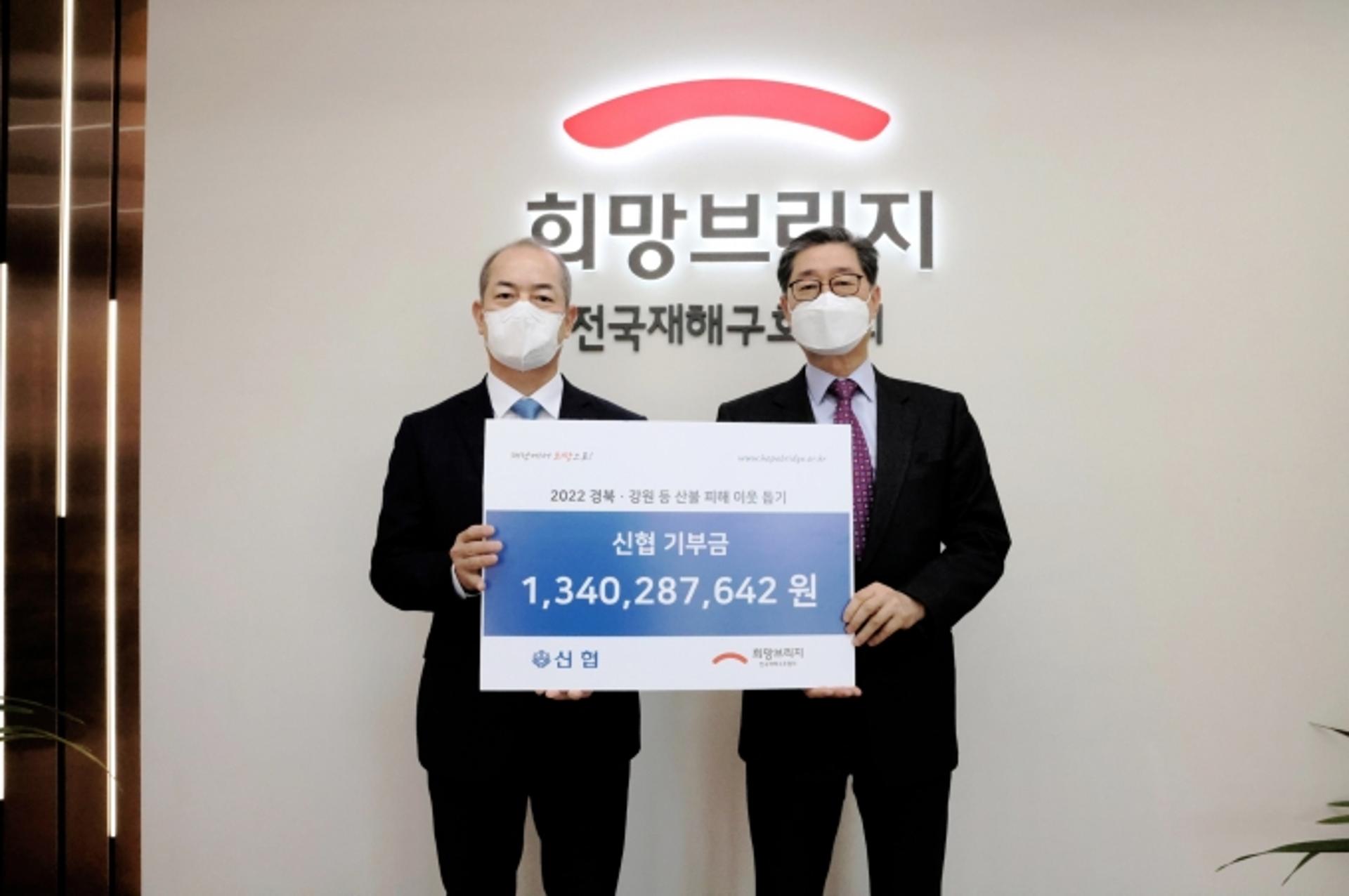 신협, 경북·강원 산불 피해 구호성금 13억원 전달