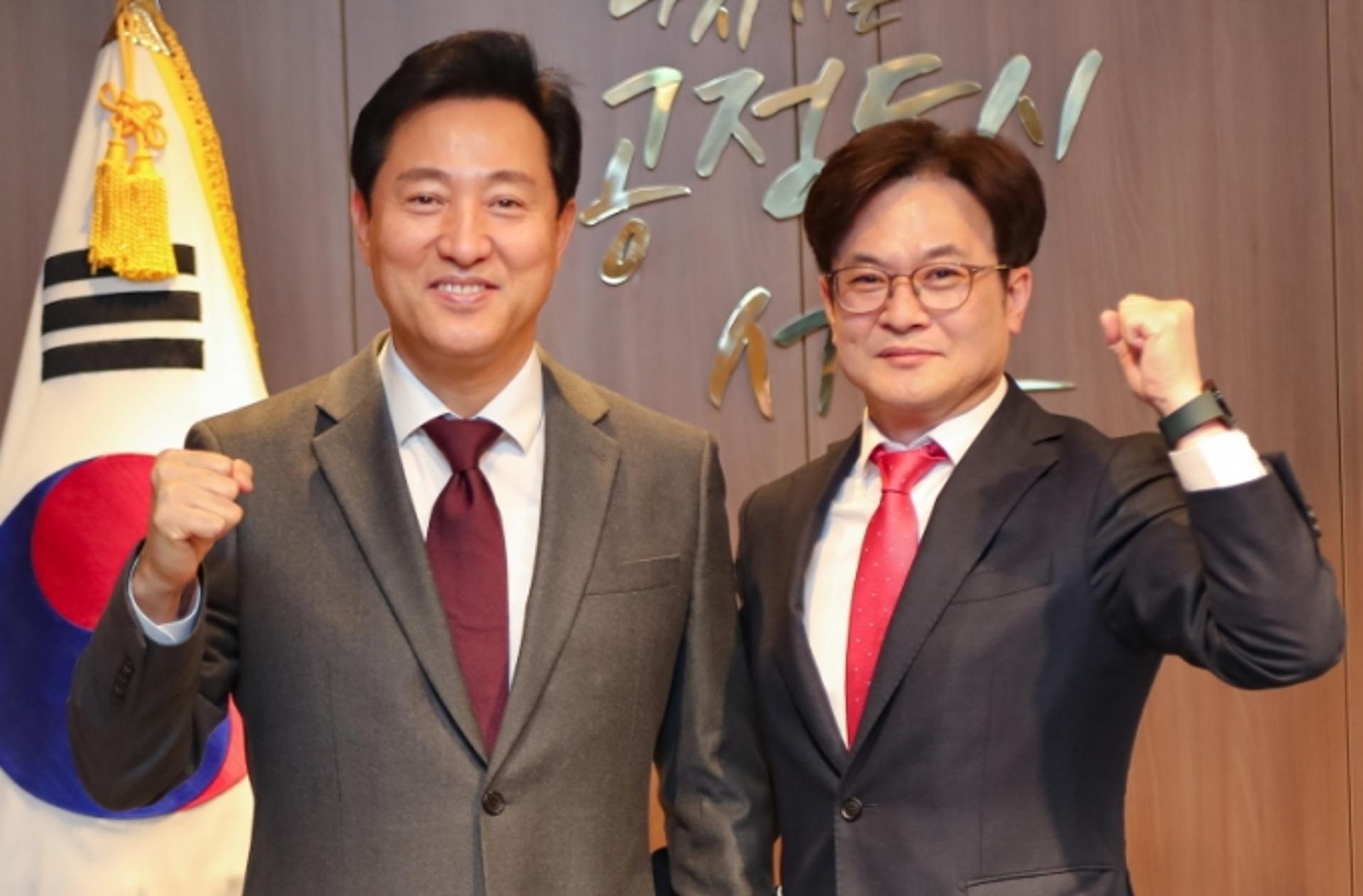 김병수 김포시장 예비후보, 오세훈 서울시장 만나 'GTX-D·김포한강선' 협조 확인