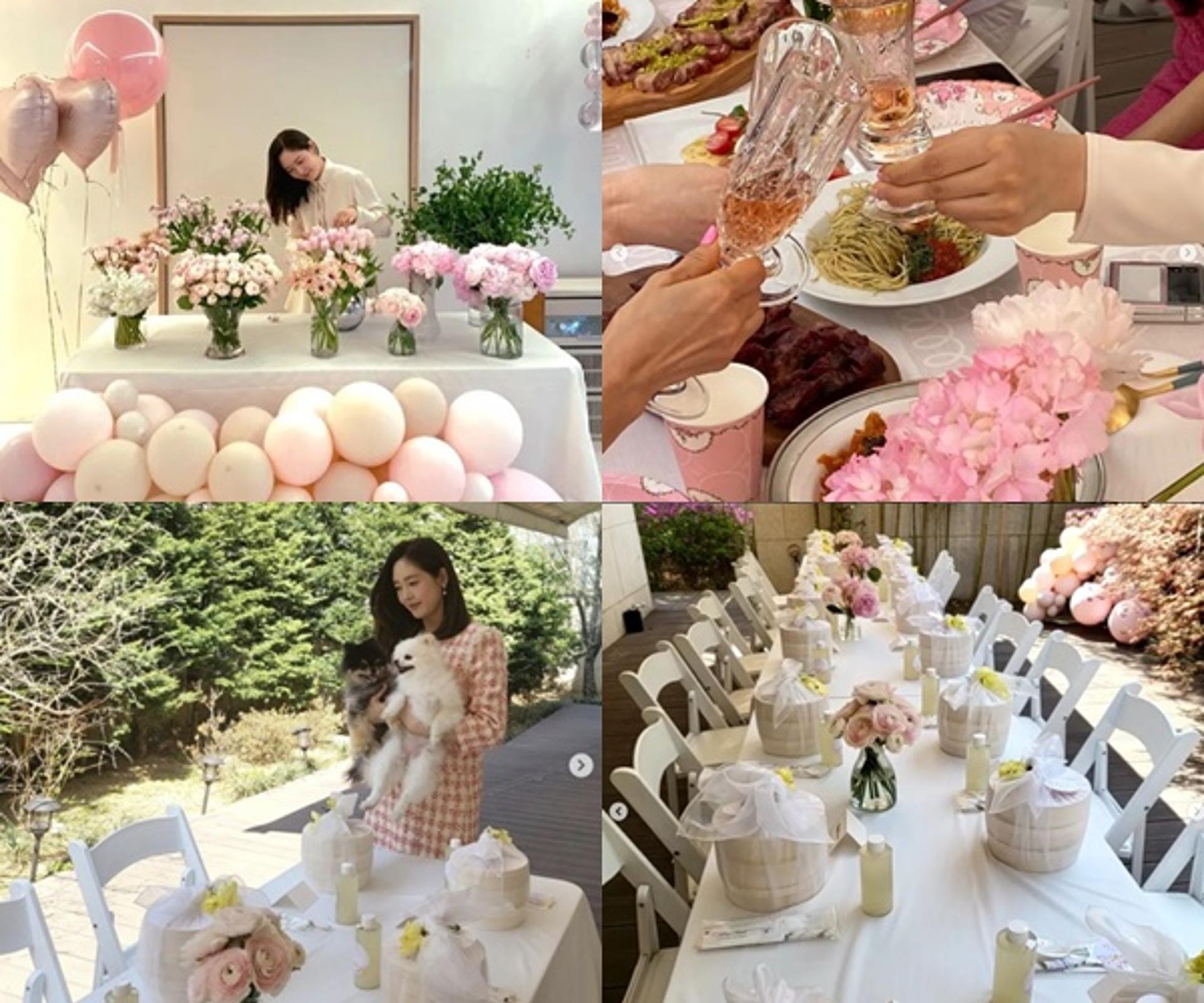 "와~ 5성급 호텔인줄"… 성유리, 자택서 쌍둥이 딸 '백일잔치'