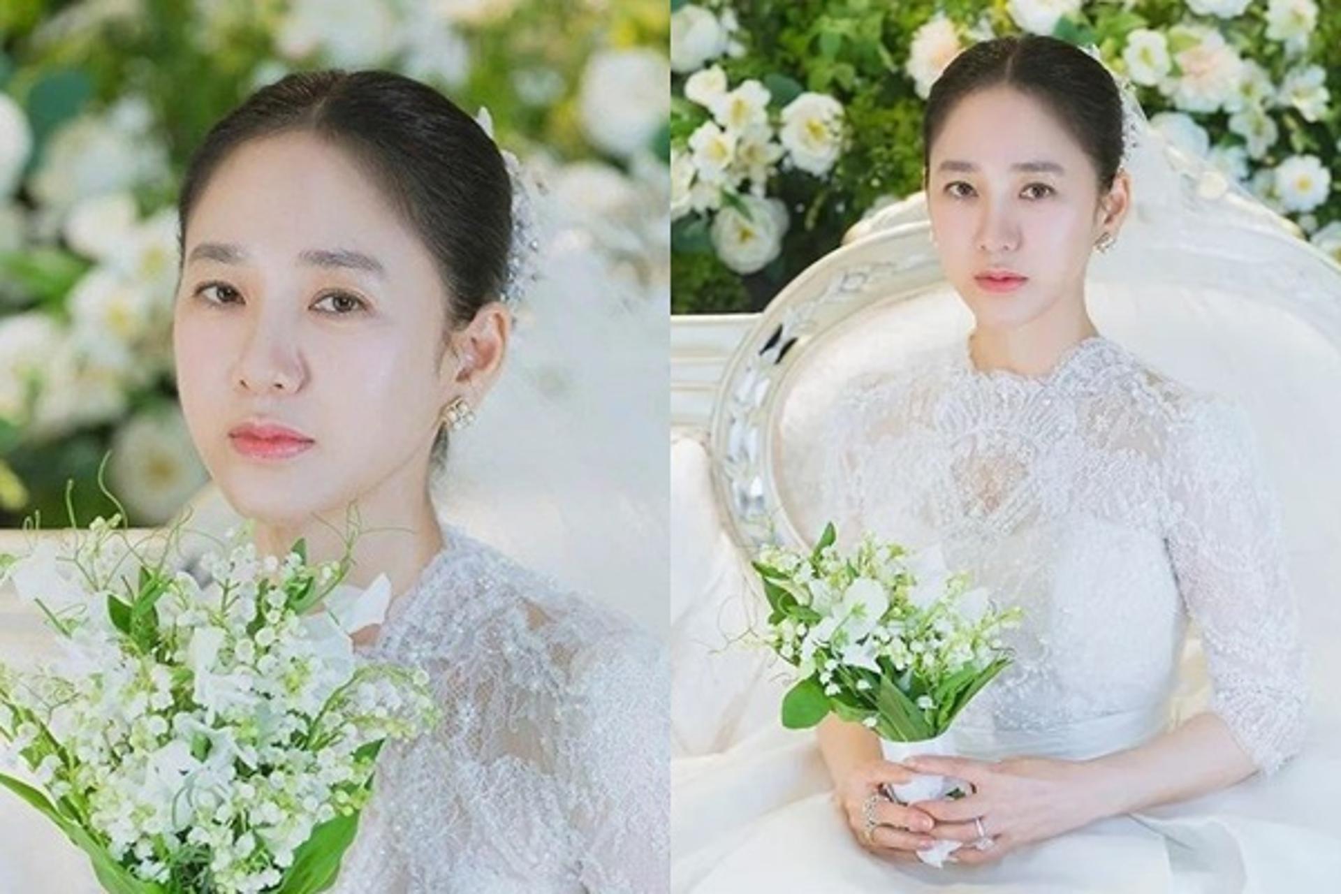 "장난없다"…'51세' 박주미 웨딩드레스 자태 실화야?