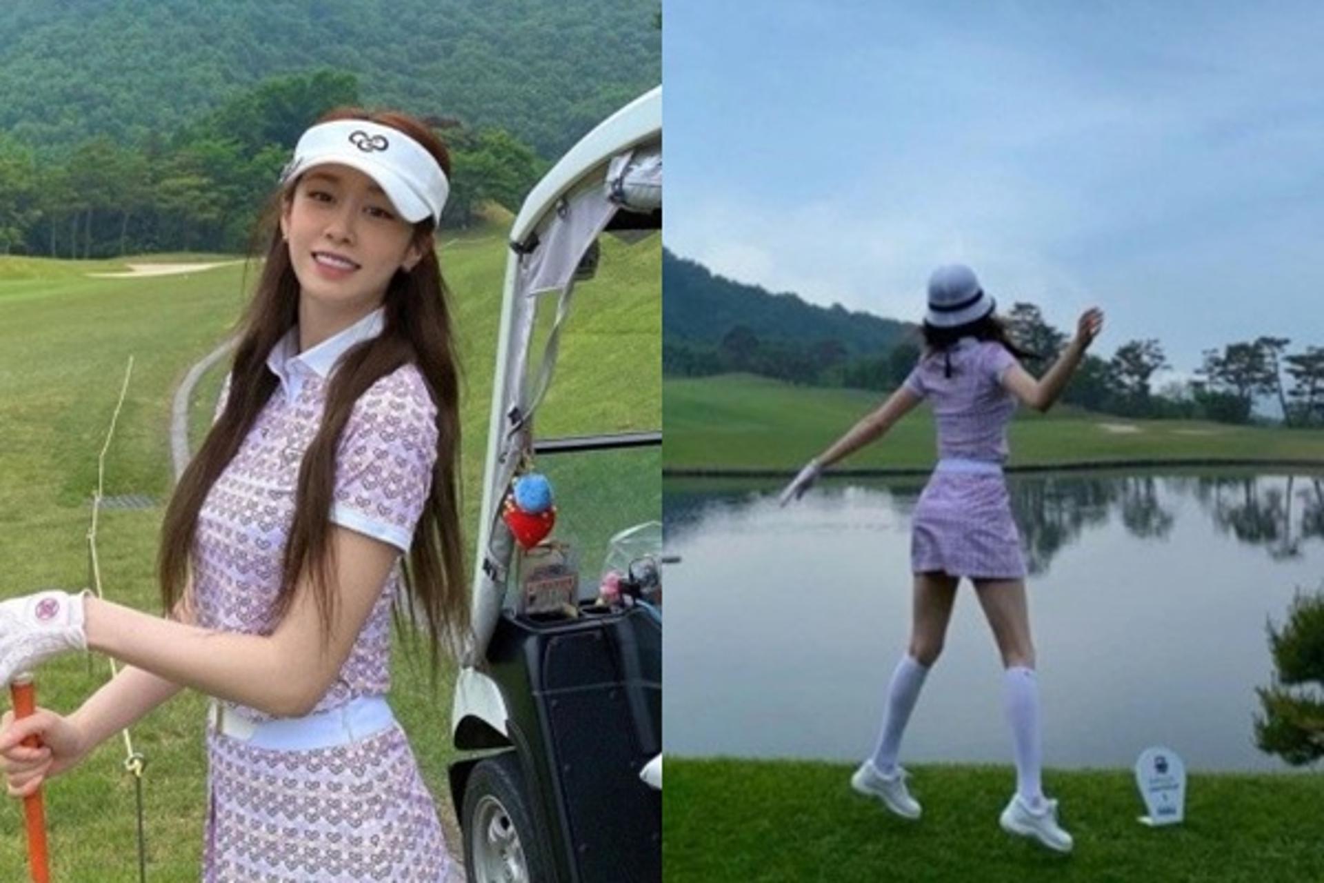 ♥황재균이 찍어줬나… 티아라 지연, 골프 데이트?