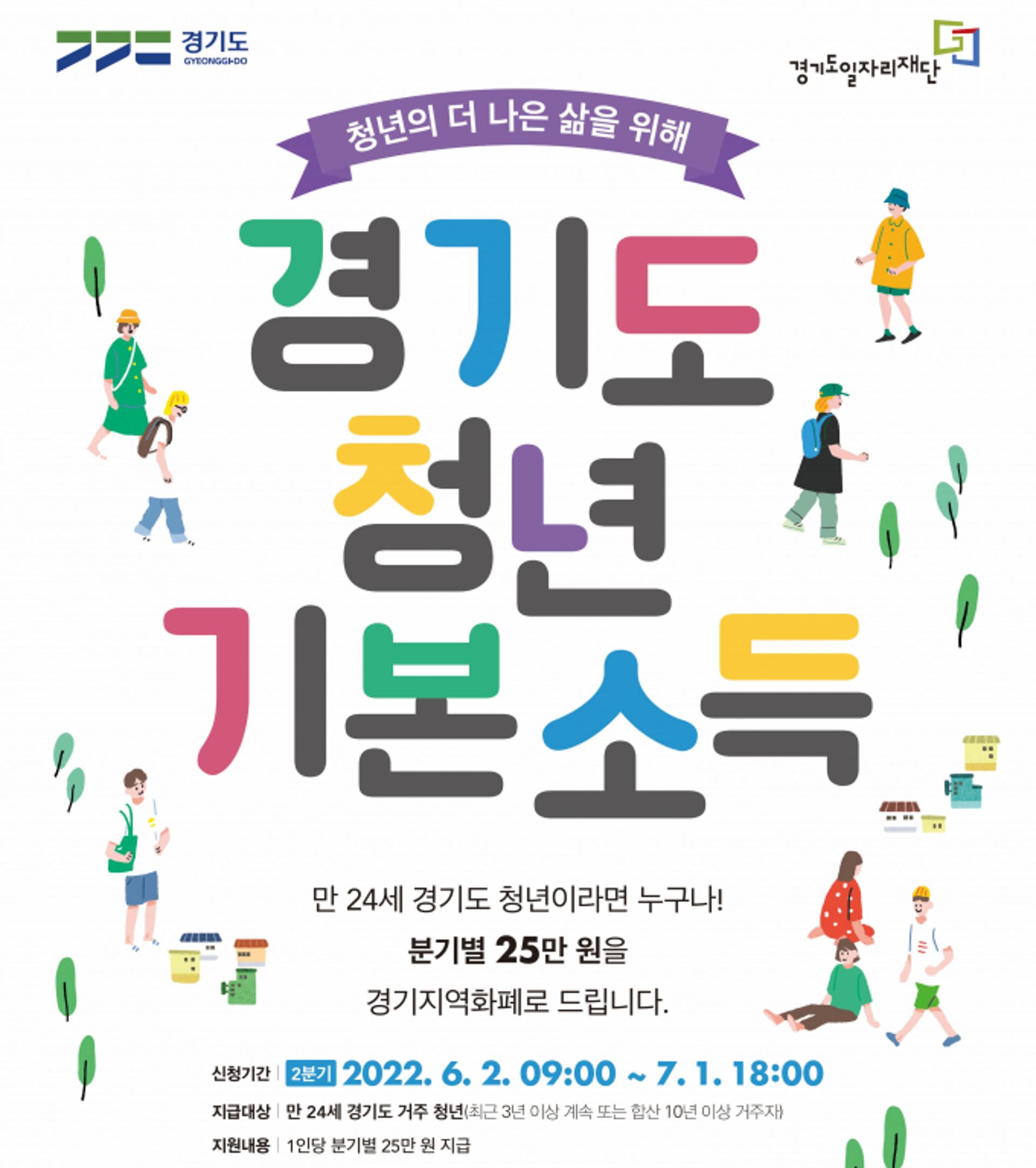 경기도, 청년기본소득 2분기 접수