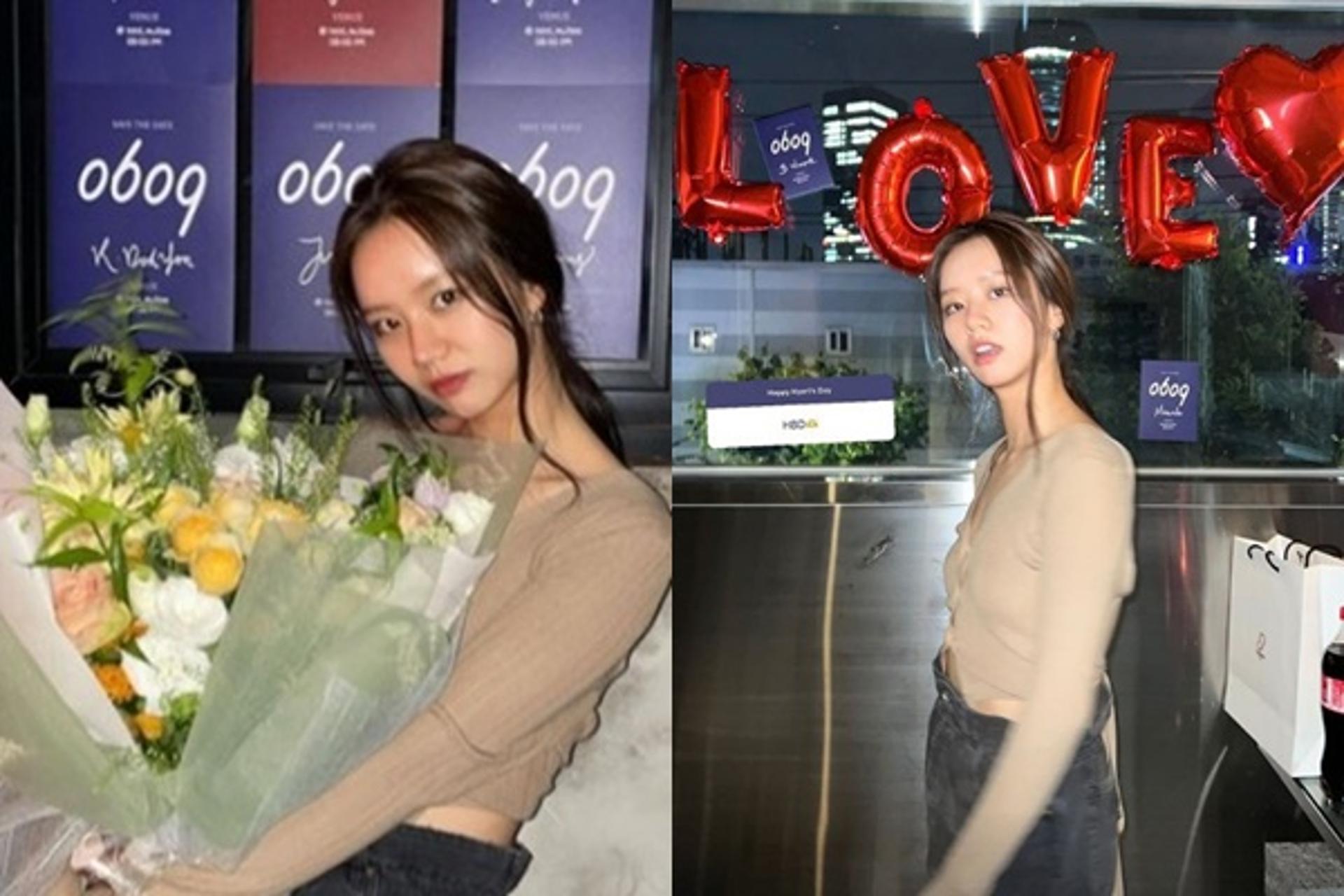 '♥류준열'에 꽃다발?… 혜리, 행복한 생일파티