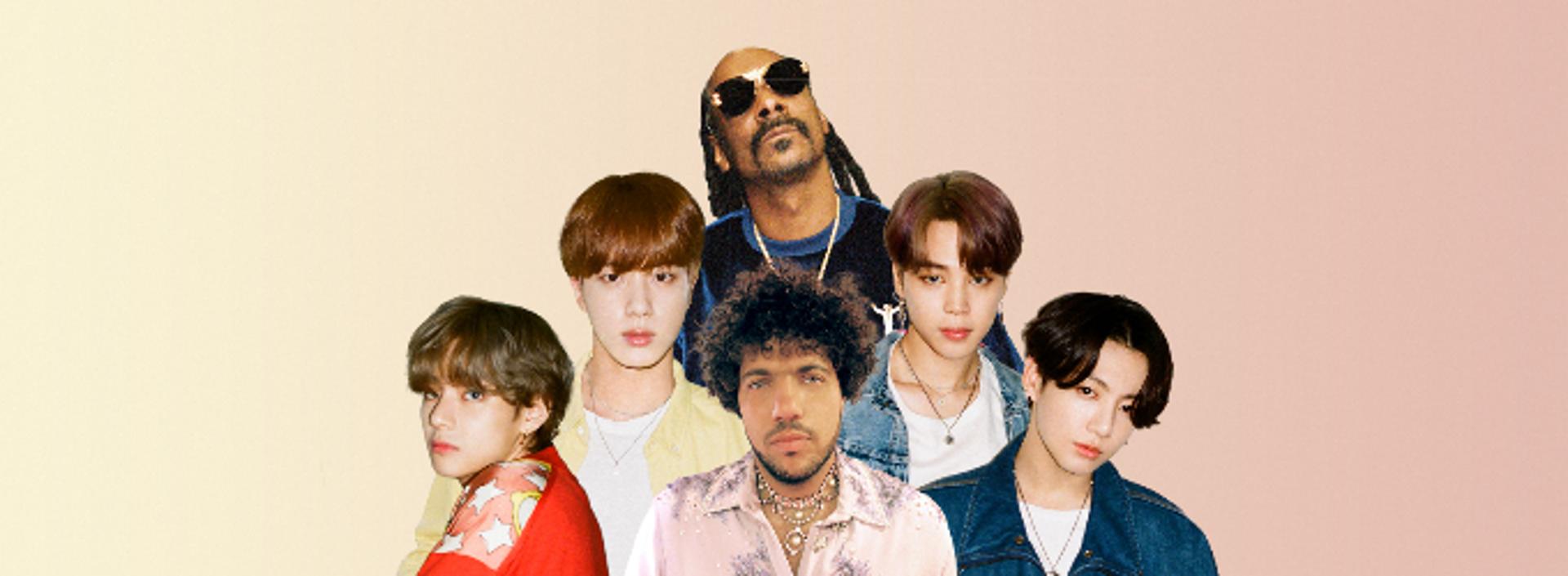 BTS '진·지민·뷔·정국'또 글로벌 강타… 베니 블랑코·스눕독 협업곡 인기몰이