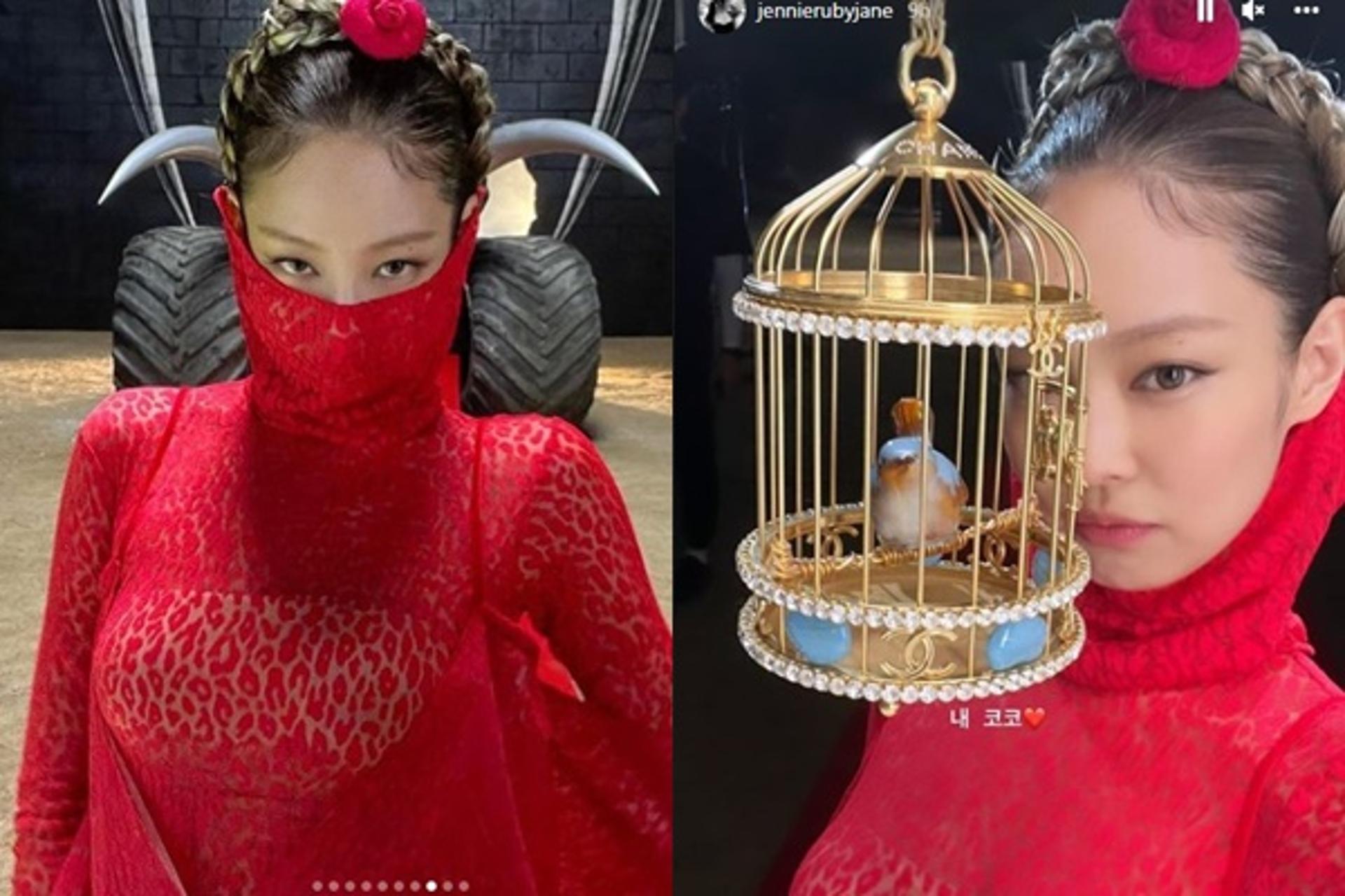 '인간샤넬' 블랙핑크 제니, 레드빛 유혹… 이걸 소화한다고?