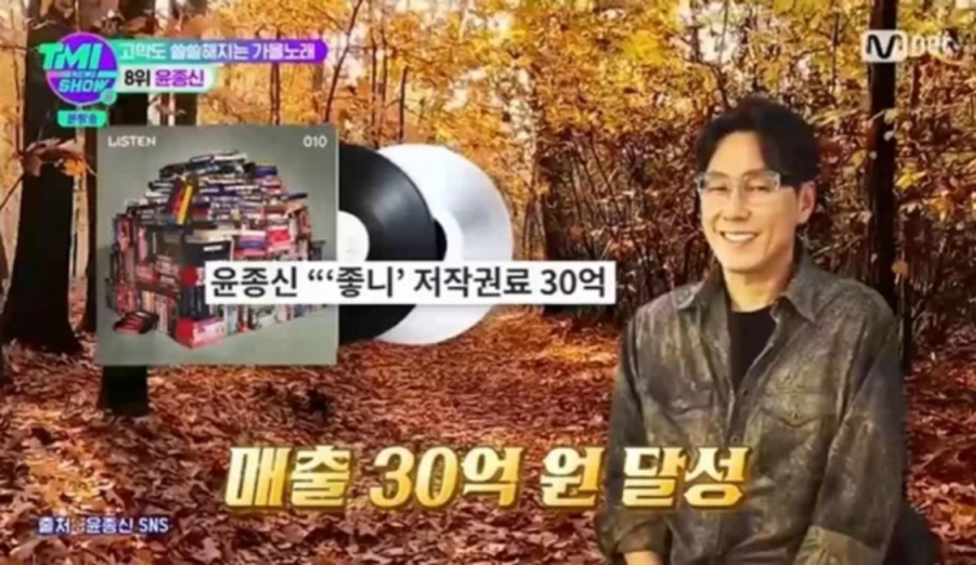 윤종신 '좋니'로 저작권료 30억원 달성?