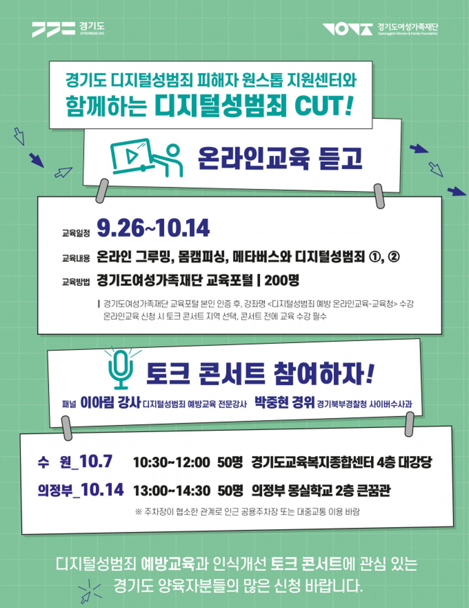 경기도, 7일 디지털성범죄 인식개선 학부모 대상 토크콘서트