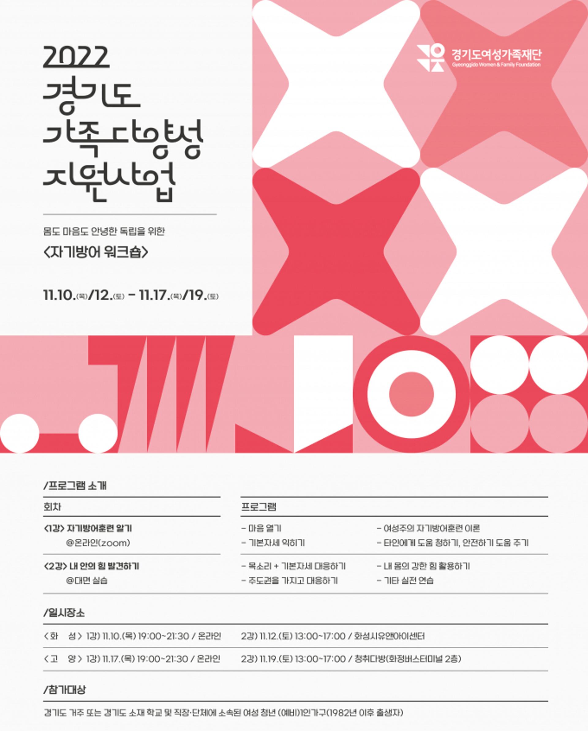 경기도여성가족재단, 여성청년 1인가구 '자기방어훈련' 참여자 모집