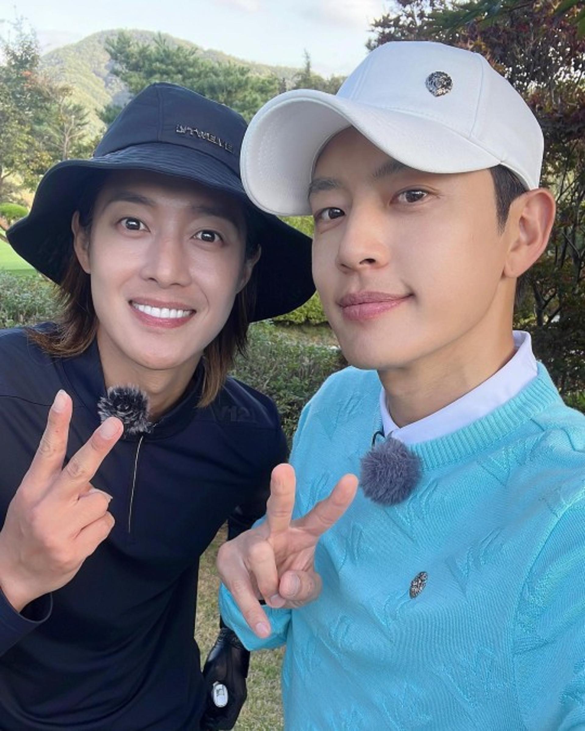 '예비아빠' 김현중 근황… 세븐과 골프 데이트?