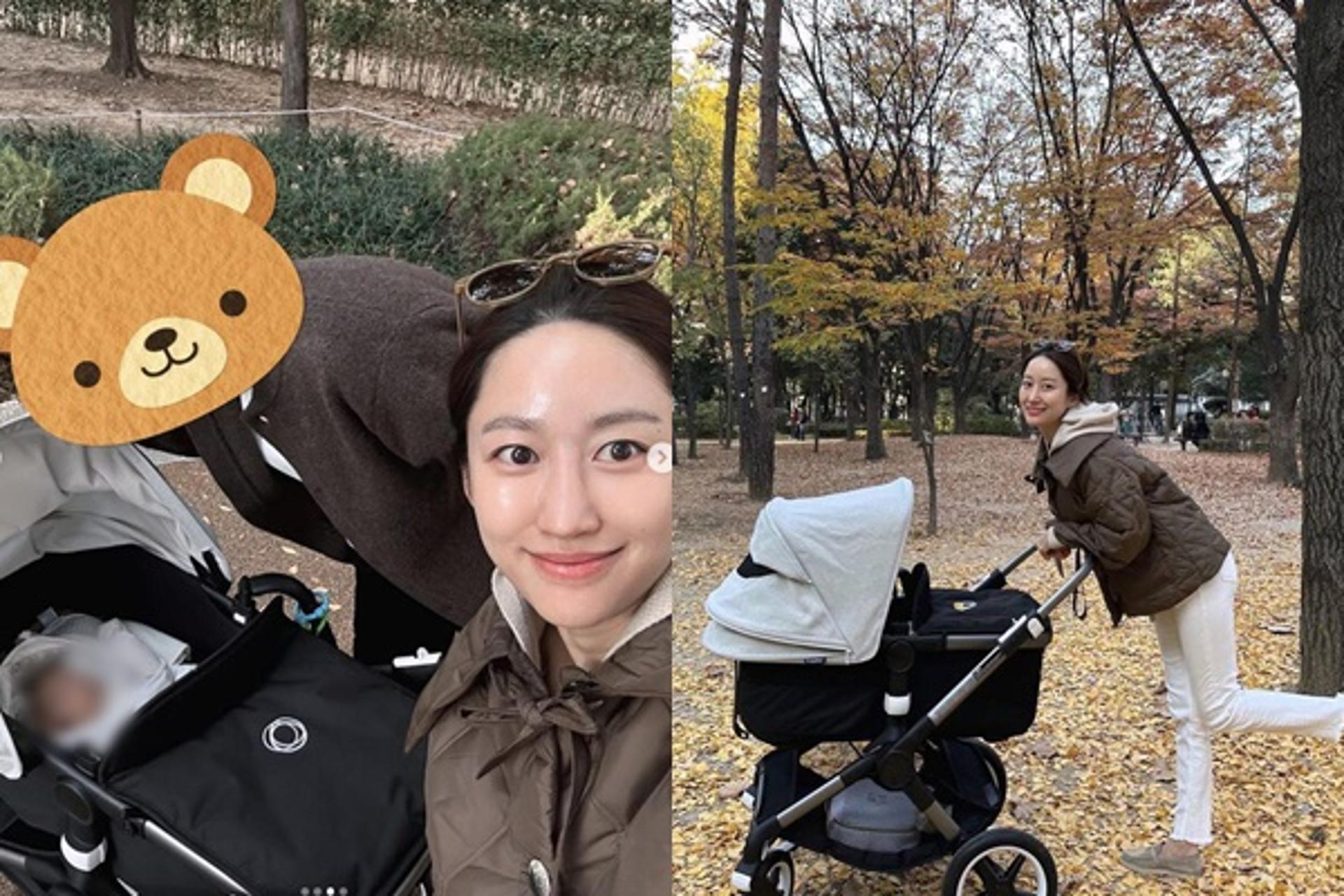 "출산 한 달도 안 됐는데"… 전혜빈 근황, 아들+남편과 나들이
