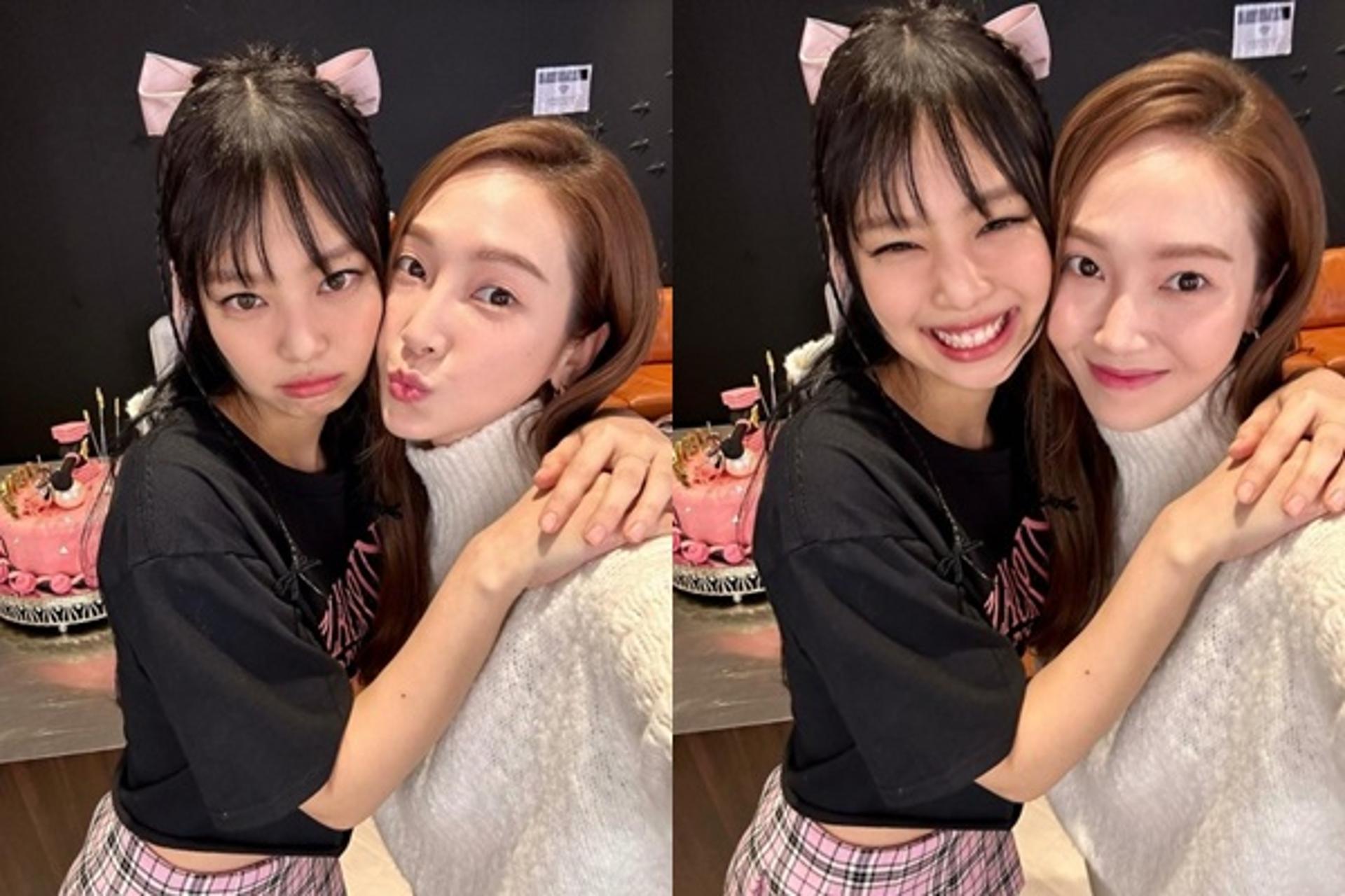 "이렇게 친했다고?"… 제시카·제니, 볼 맞대고 '다정'