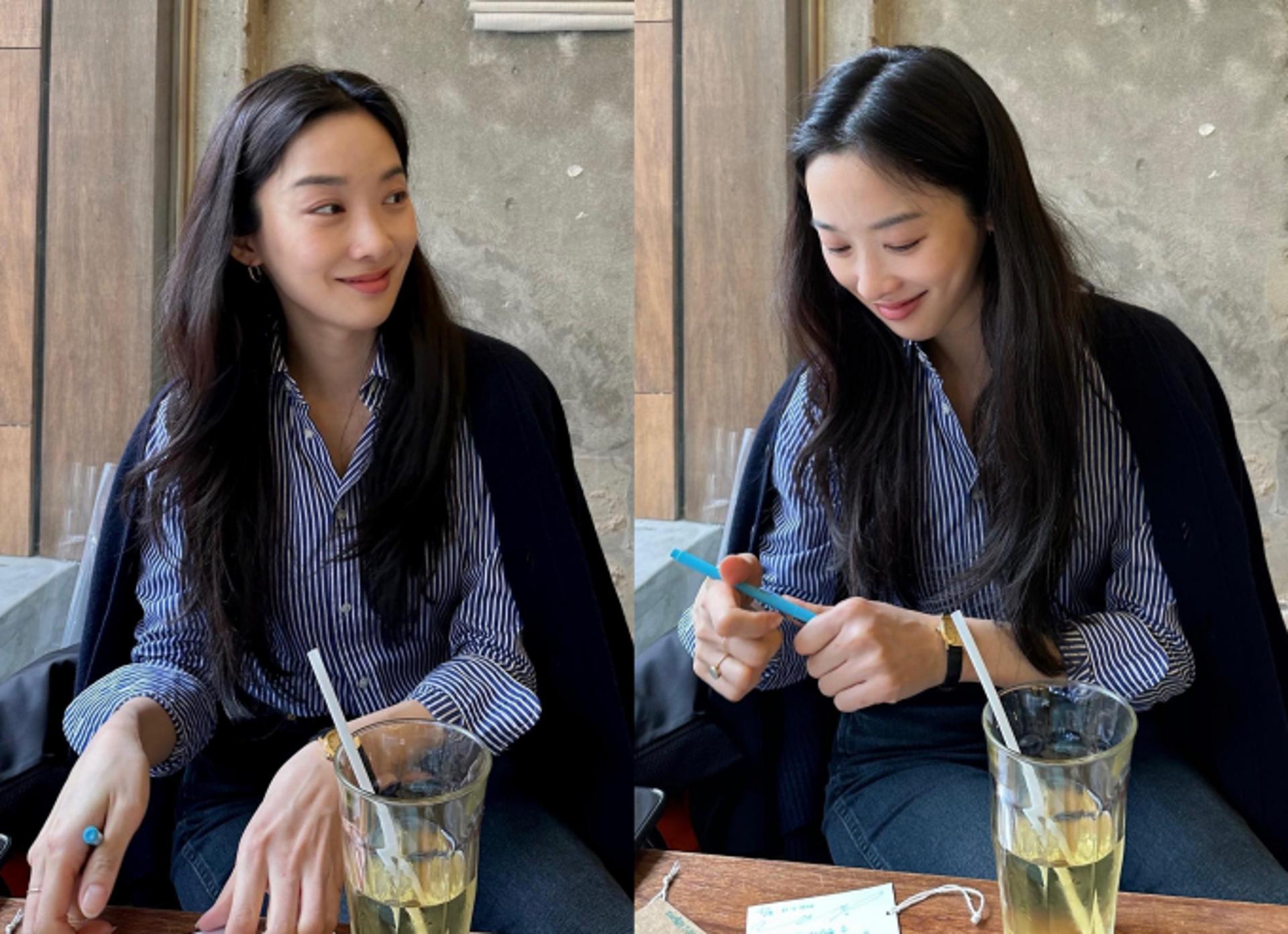 이청아, 셔츠+청바지…산뜻+클래식한 캐주얼룩