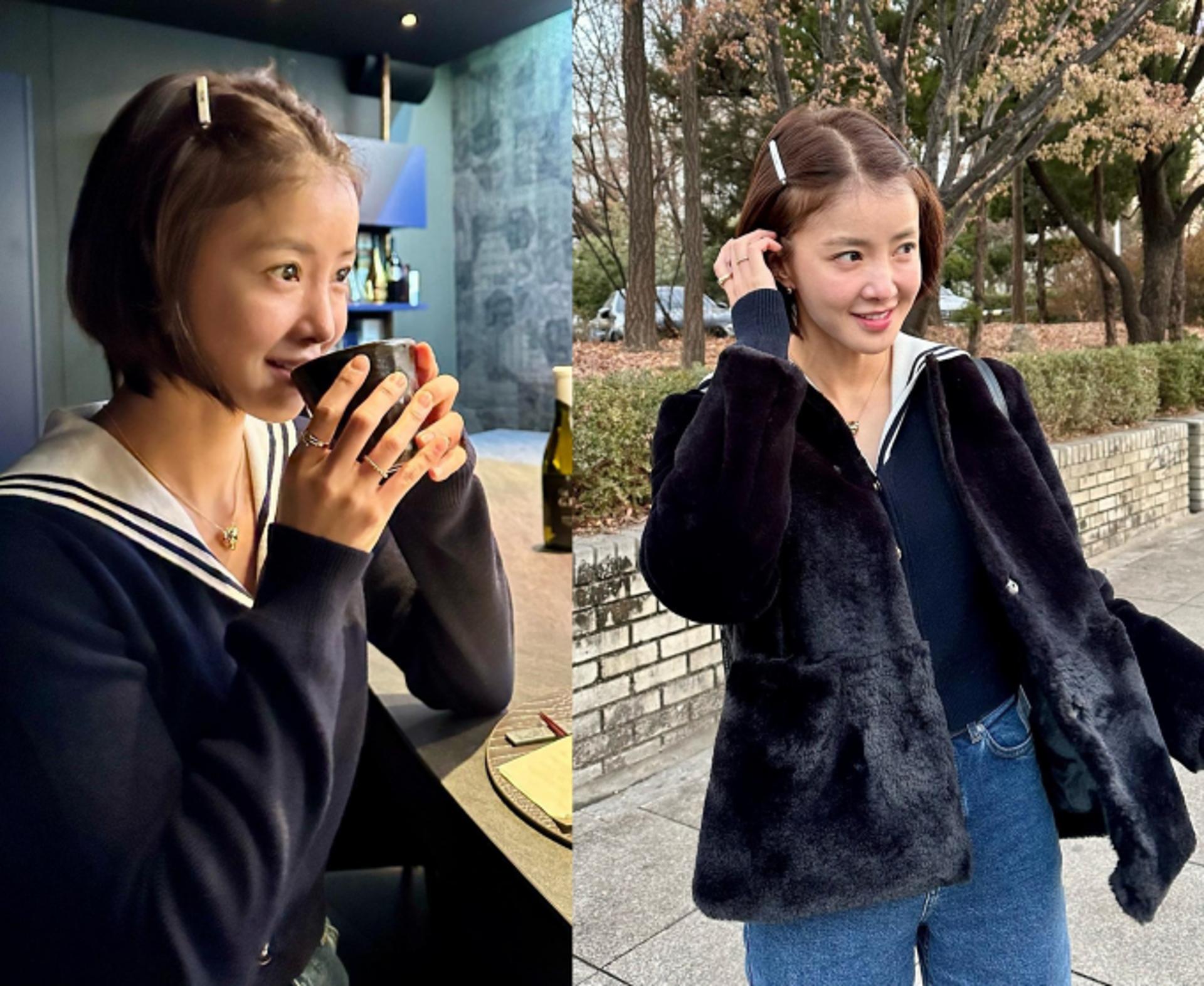 이시영, 세일러 칼라 니트 입고 소녀미 물씬