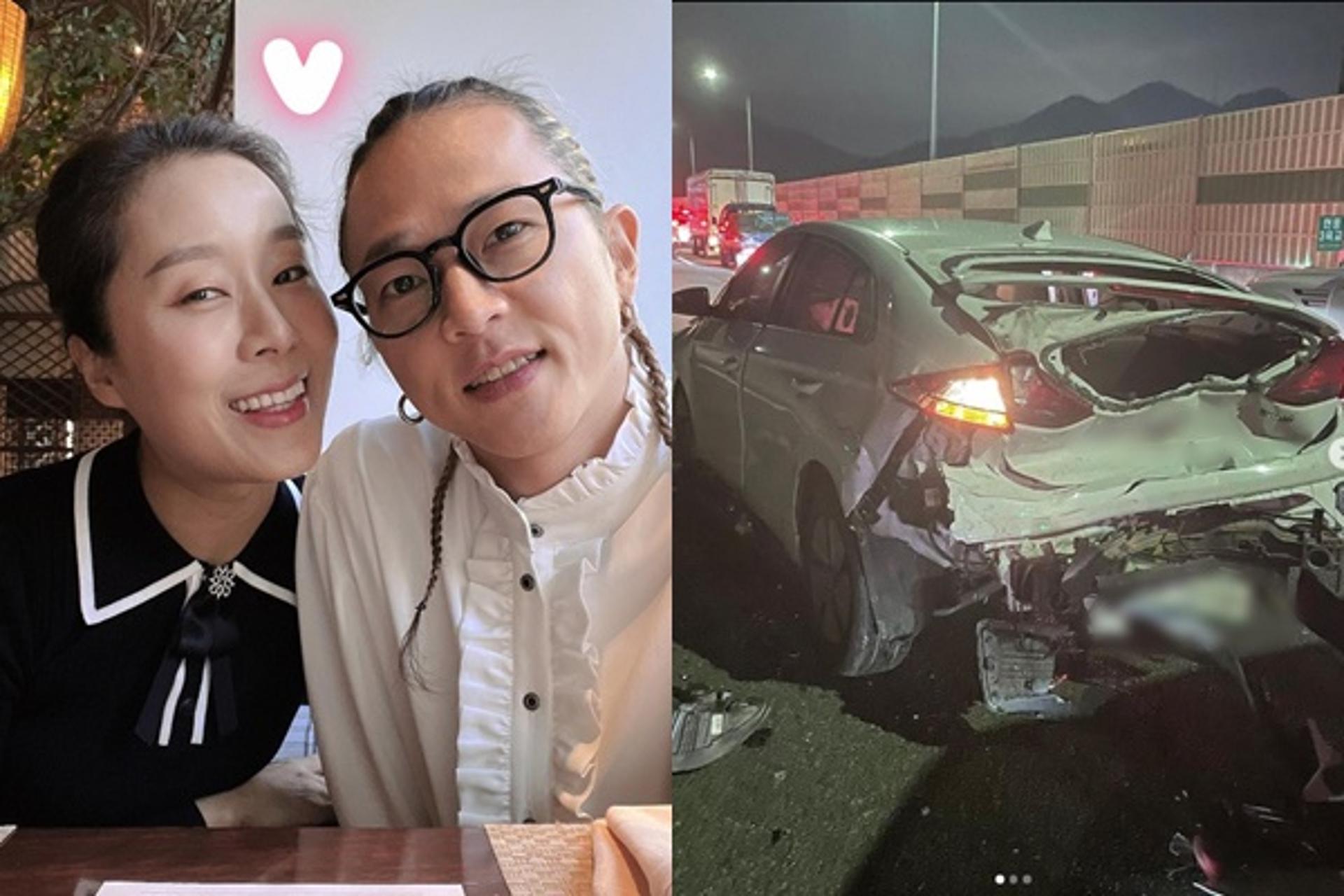 '♥팝핀현준' 박애리, '3중 추돌사고' 처참 …"운전석 의자 휘어져"